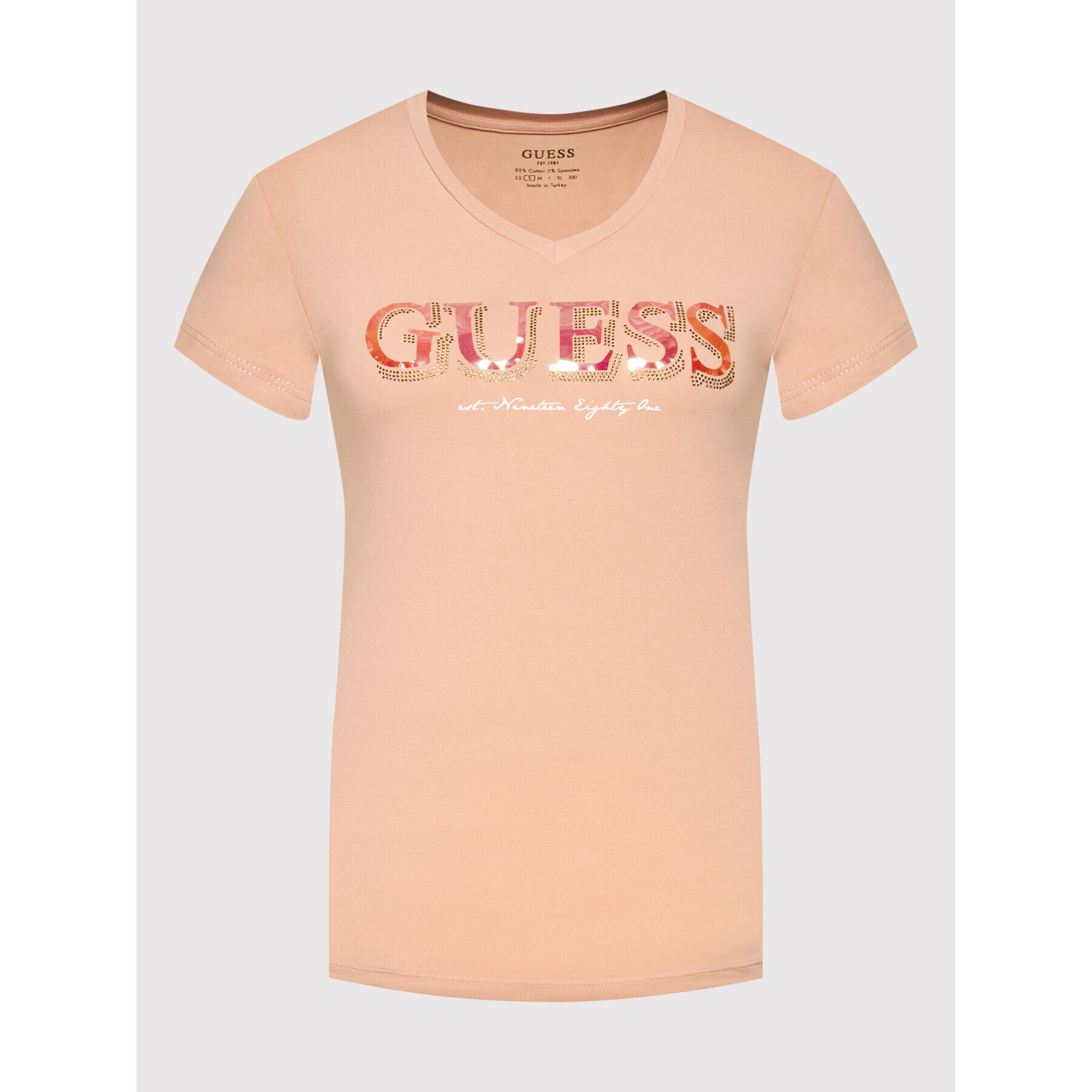 Guess Тишърт W2GI05 J1300 Оранжев Regular Fit - Pepit.bg
