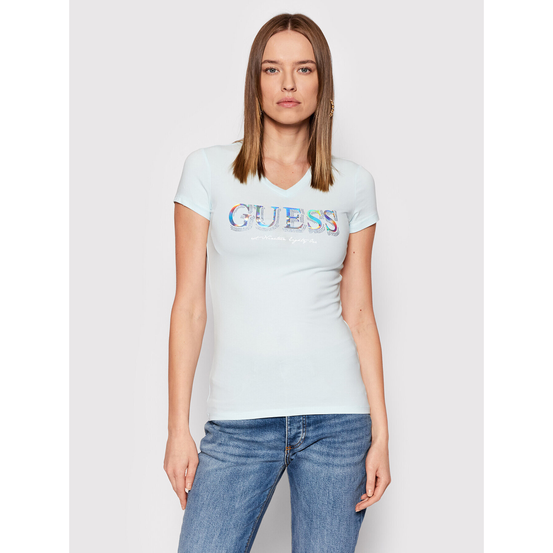 Guess Тишърт W2GI05 J1300 Син Regular Fit - Pepit.bg