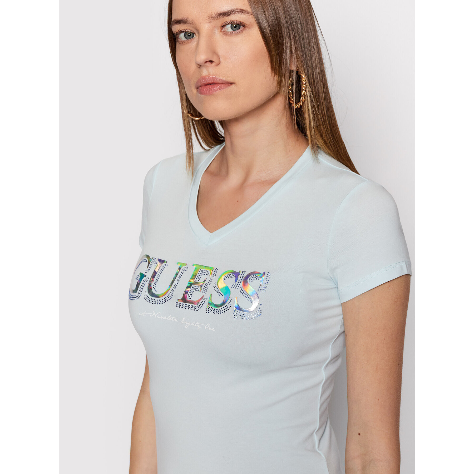 Guess Тишърт W2GI05 J1300 Син Regular Fit - Pepit.bg