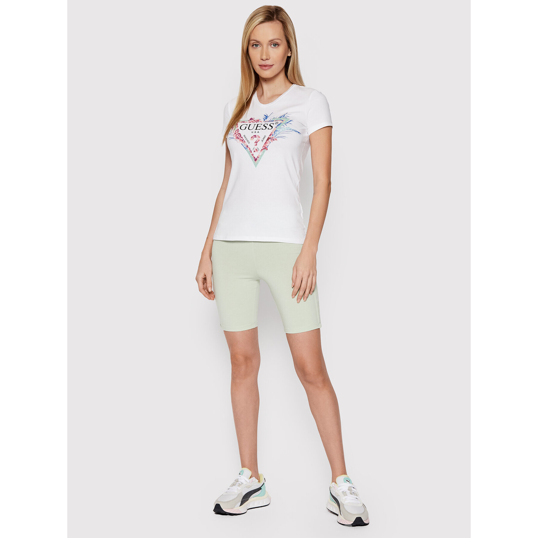 Guess Тишърт W2GI06 J1311 Бял Regular Fit - Pepit.bg
