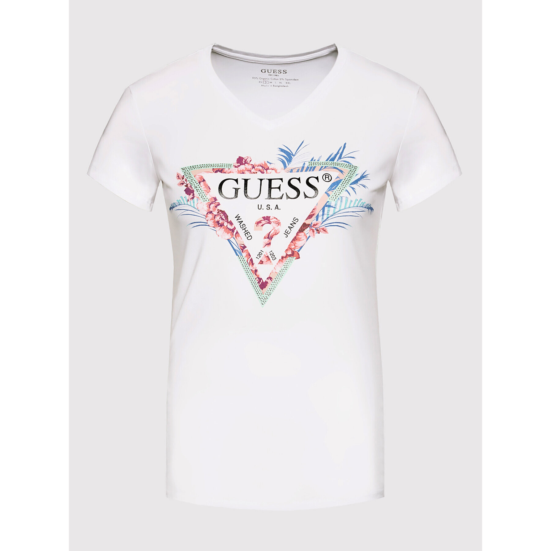 Guess Тишърт W2GI06 J1311 Бял Regular Fit - Pepit.bg