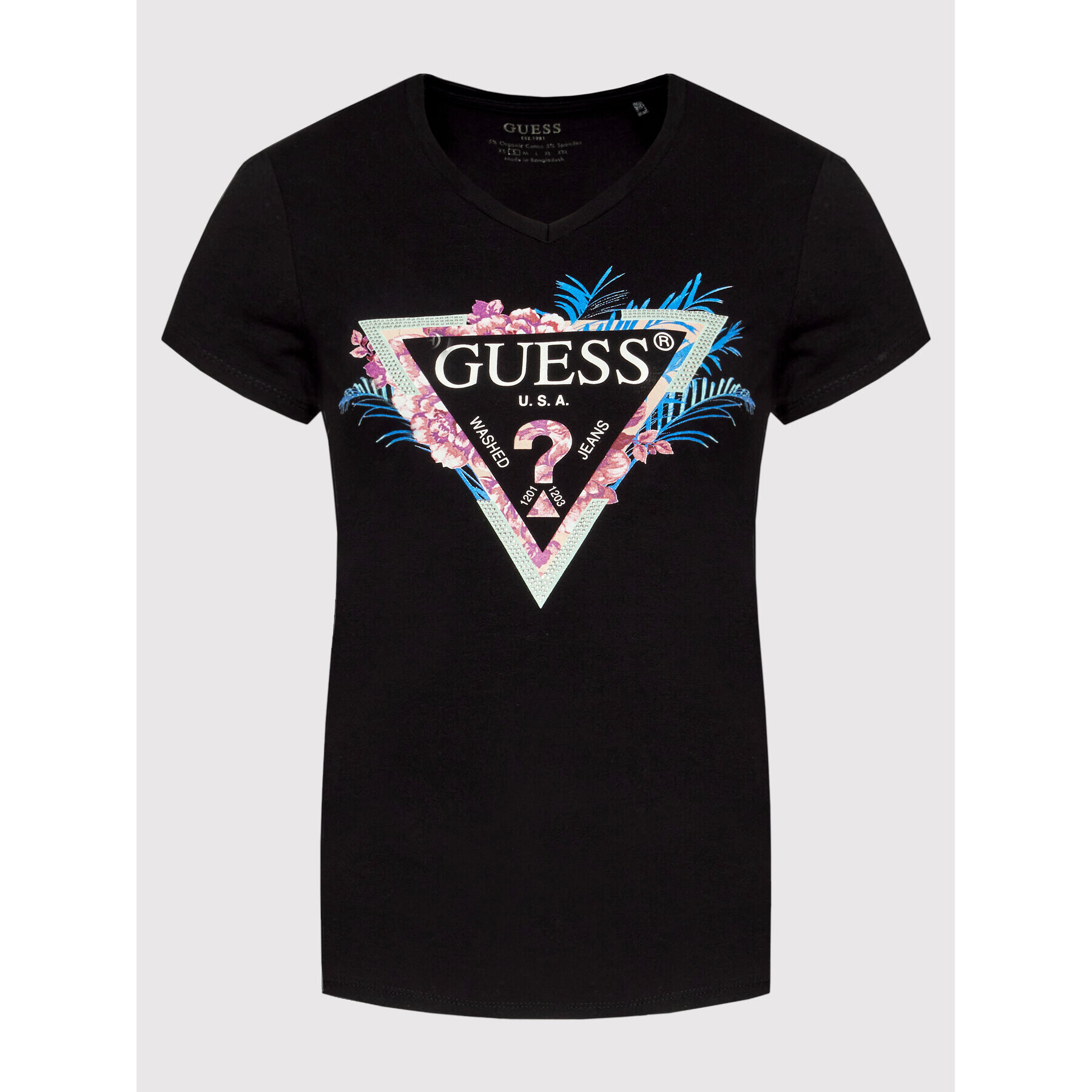 Guess Тишърт W2GI06 J1311 Черен Regular Fit - Pepit.bg