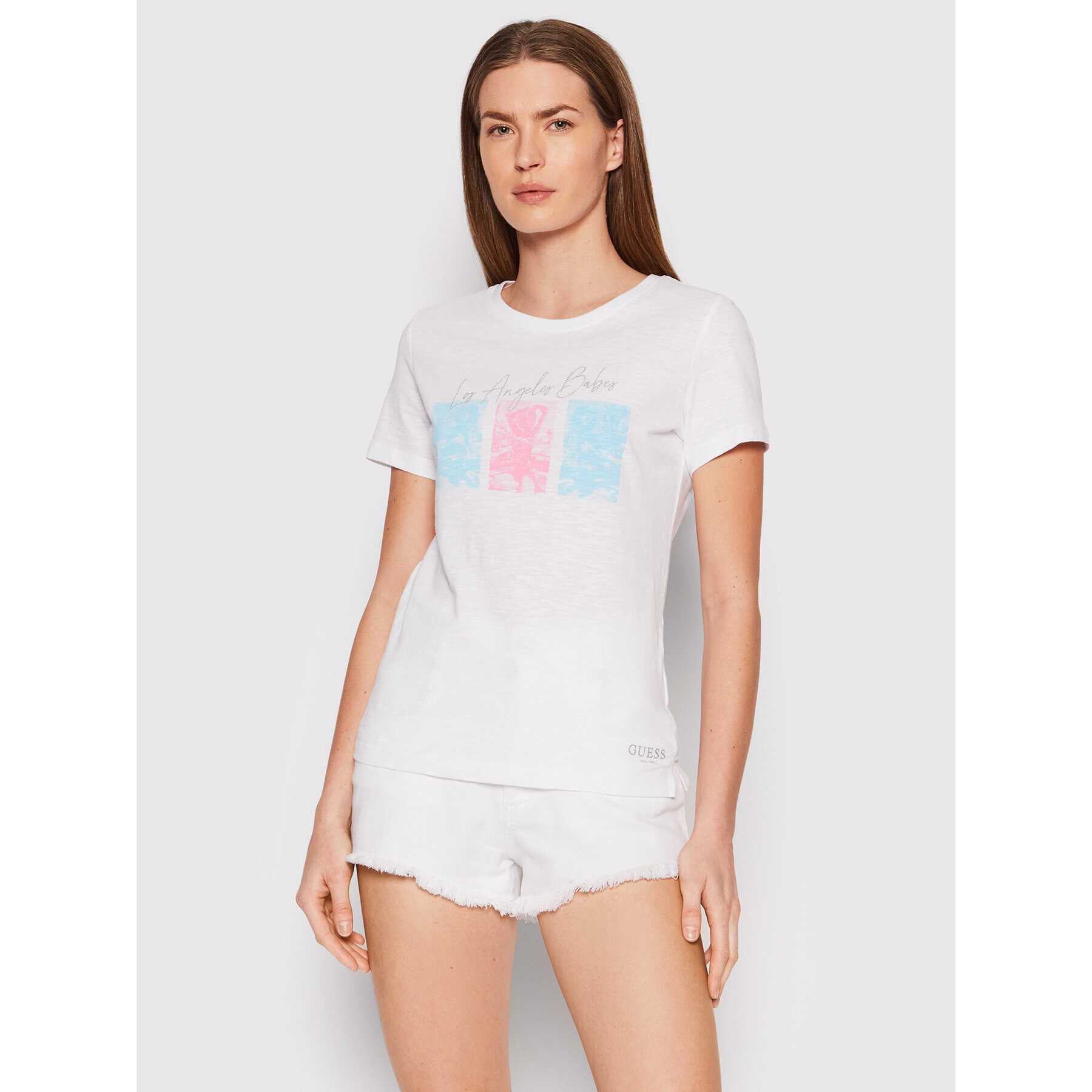 Guess Тишърт W2GI18 K6XN1 Бял Regular Fit - Pepit.bg