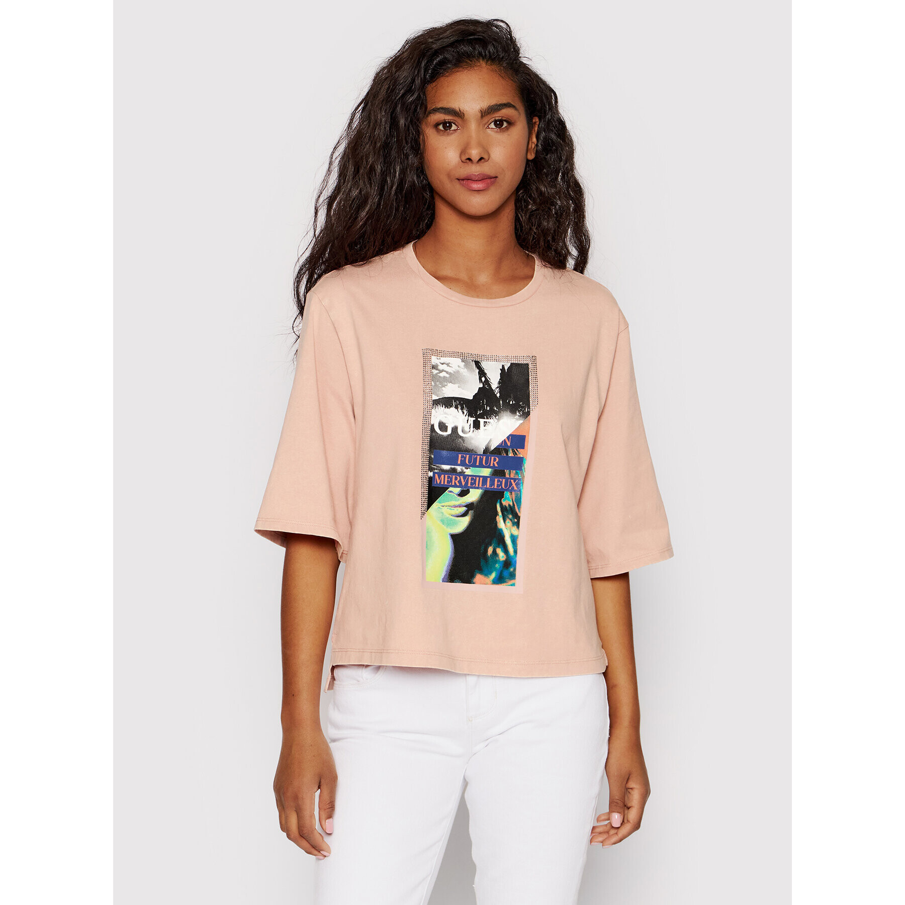 Guess Тишърт W2GI20 I3Z00 Розов Relaxed Fit - Pepit.bg