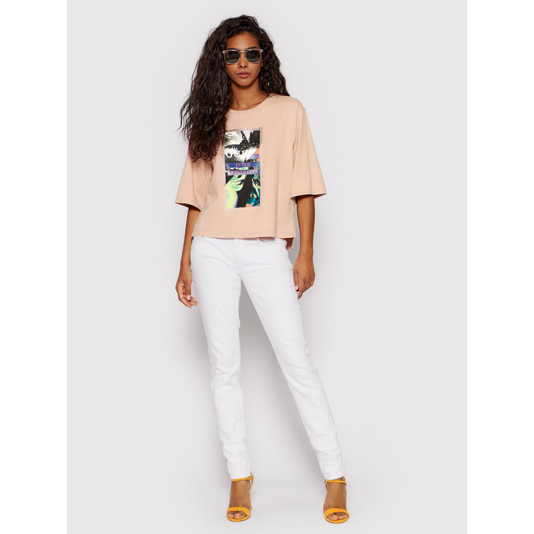 Guess Тишърт W2GI20 I3Z00 Розов Relaxed Fit - Pepit.bg