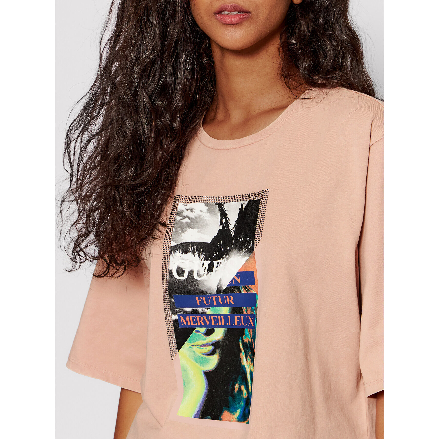 Guess Тишърт W2GI20 I3Z00 Розов Relaxed Fit - Pepit.bg