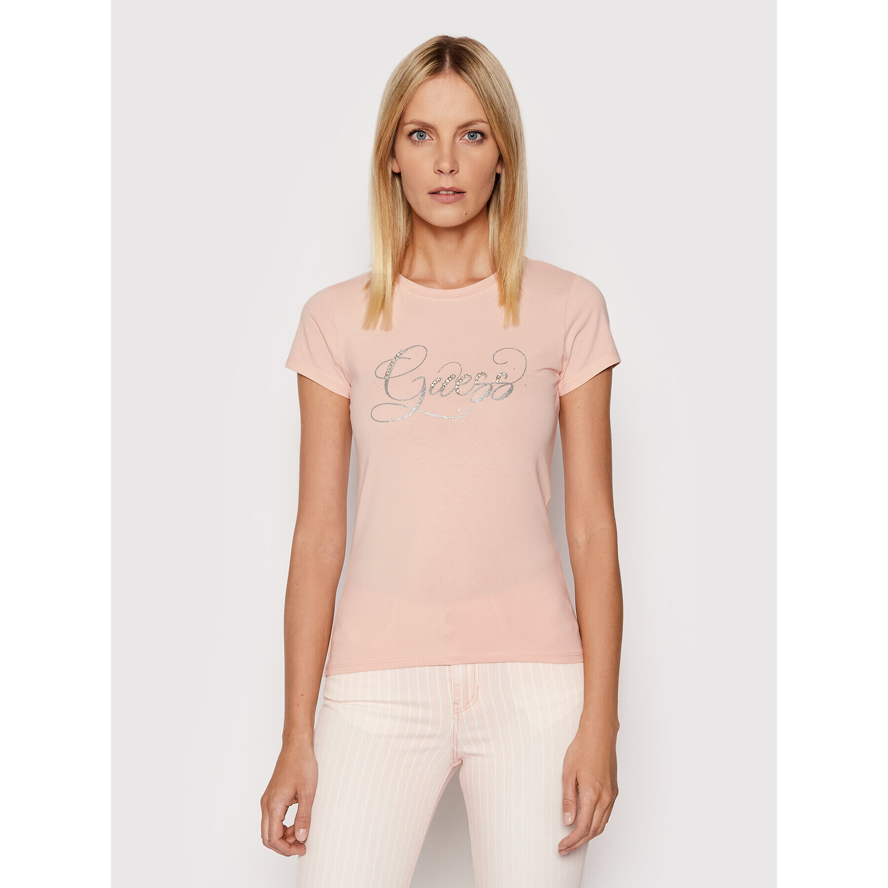 Guess Тишърт W2GI24 KA0Q1 Розов Regular Fit - Pepit.bg
