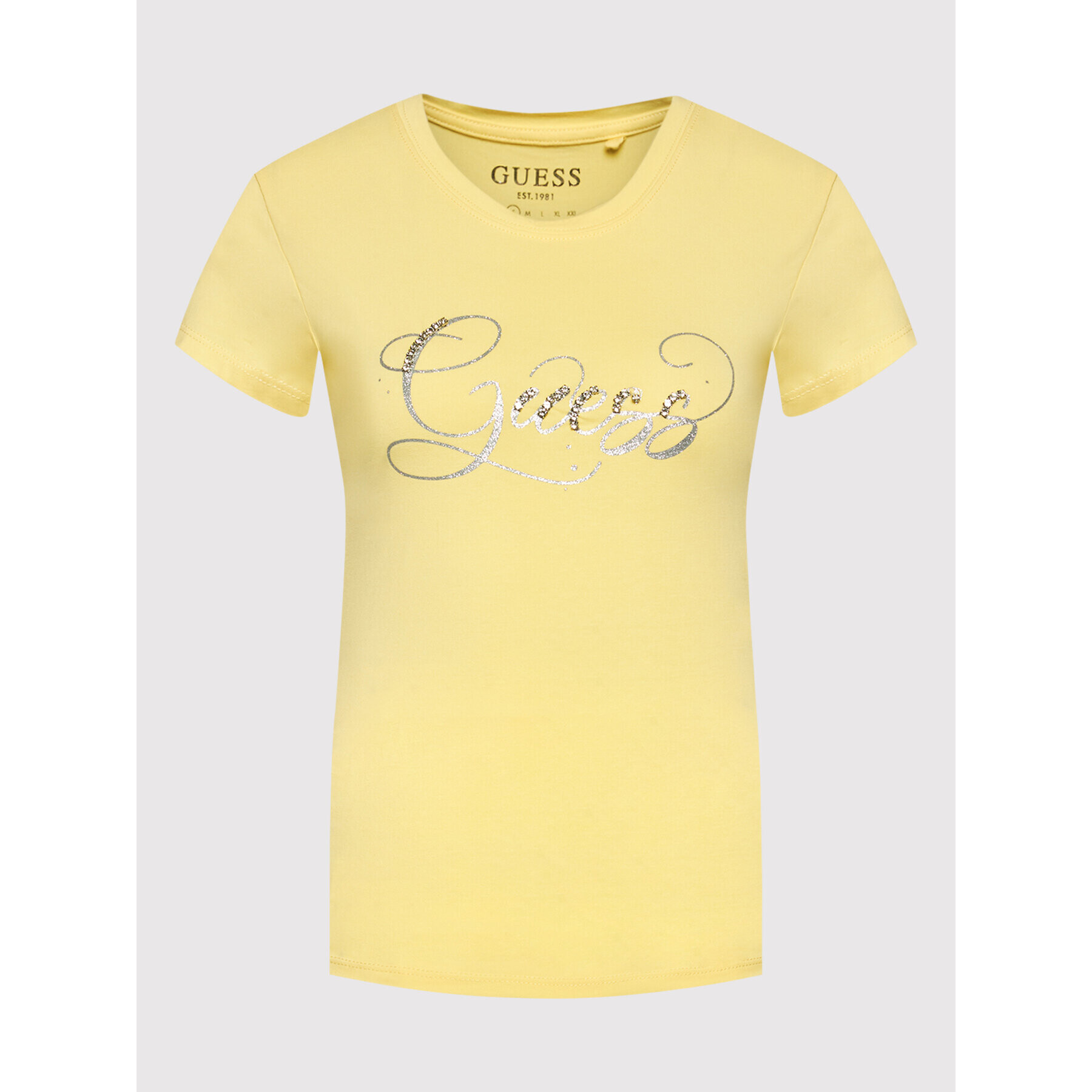 Guess Тишърт W2GI24 KA0Q1 Жълт Regular Fit - Pepit.bg
