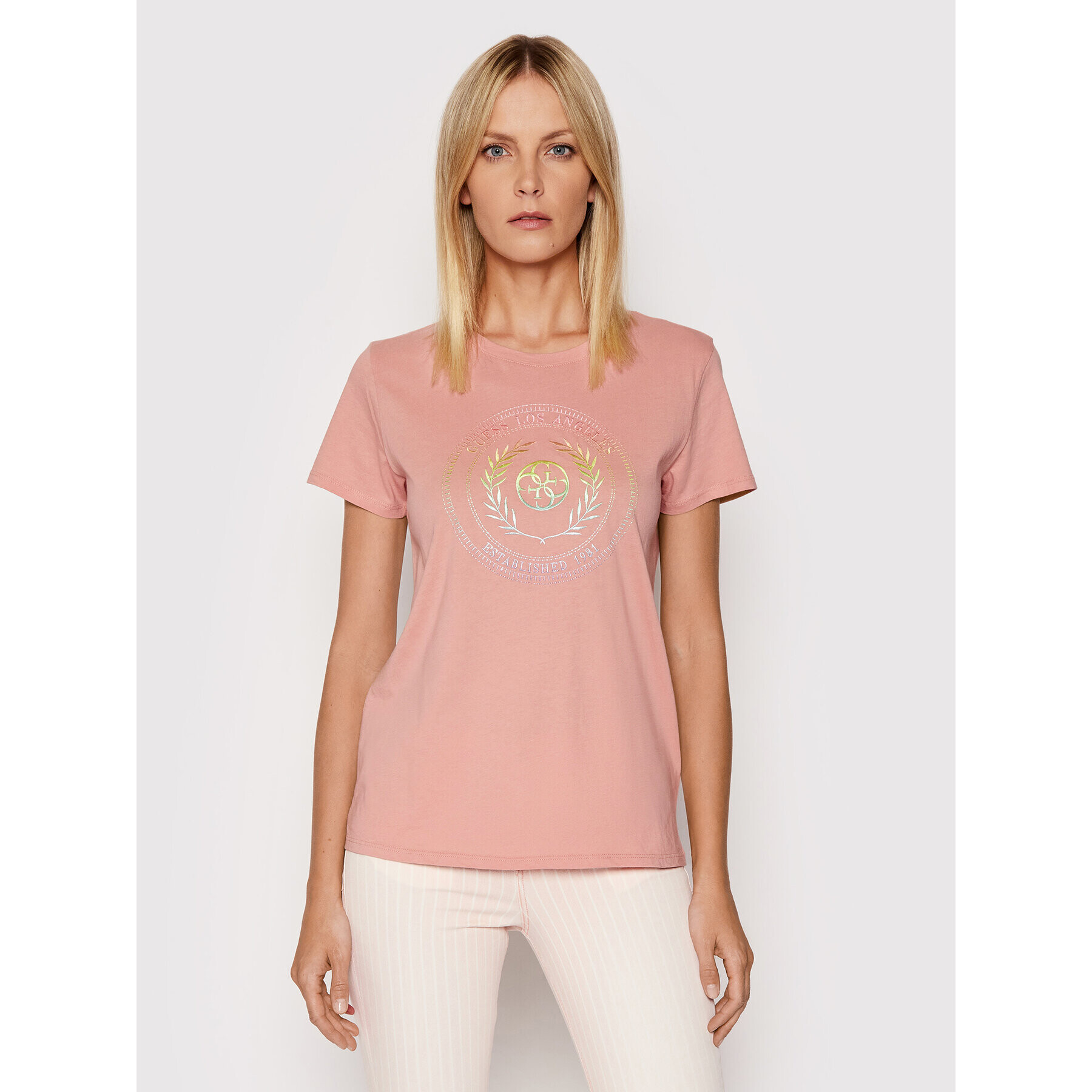 Guess Тишърт W2GI26 K9RM1 Розов Regular Fit - Pepit.bg
