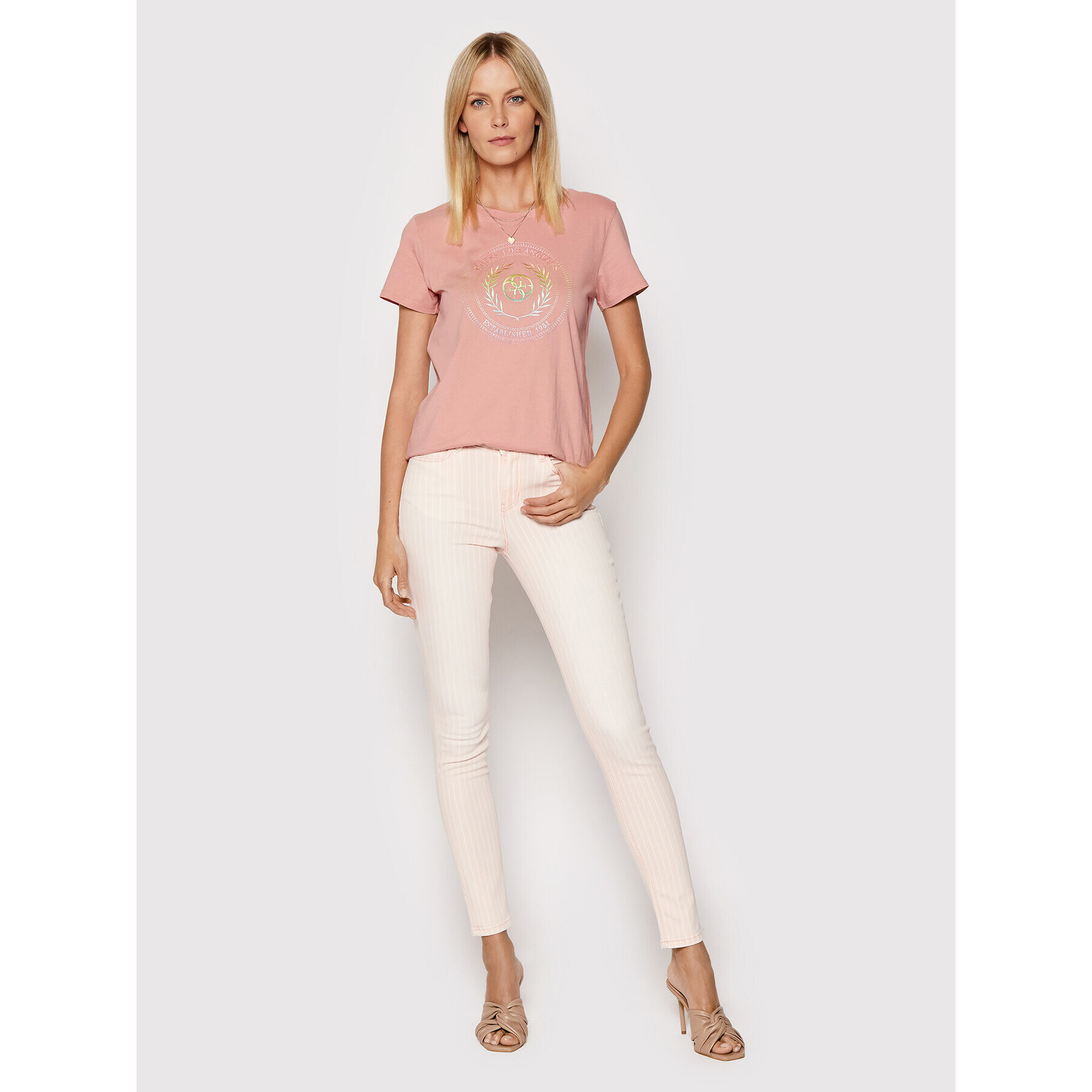 Guess Тишърт W2GI26 K9RM1 Розов Regular Fit - Pepit.bg