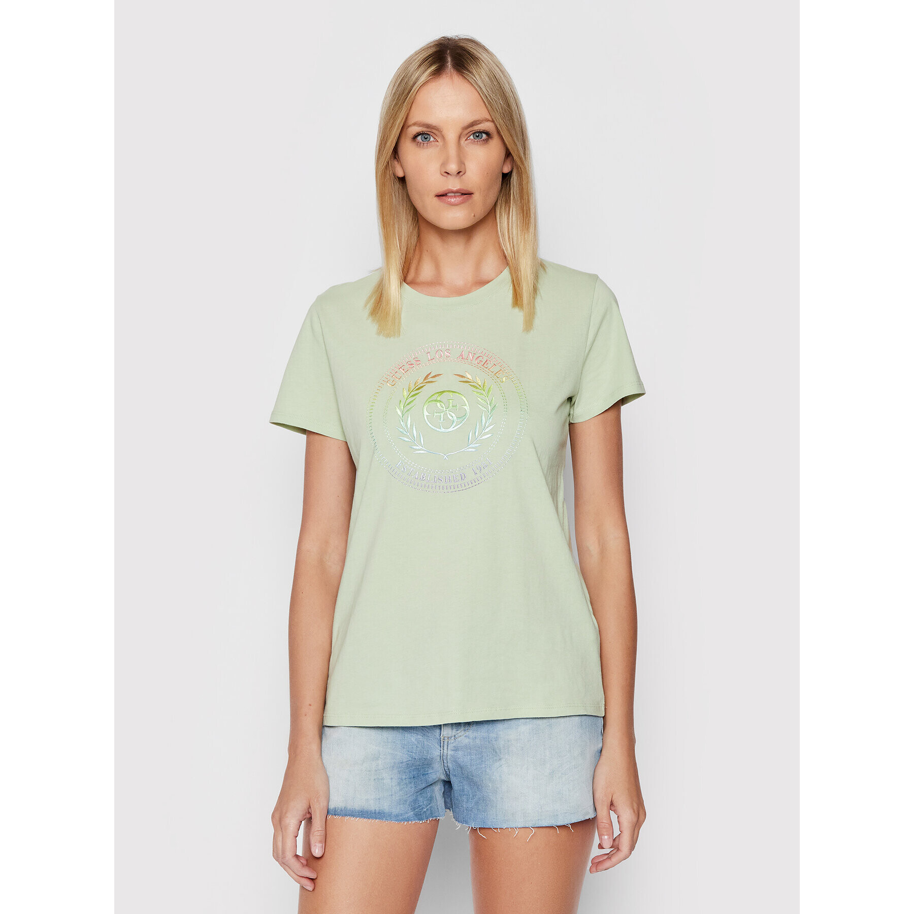 Guess Тишърт W2GI26 K9RM1 Зелен Regular Fit - Pepit.bg