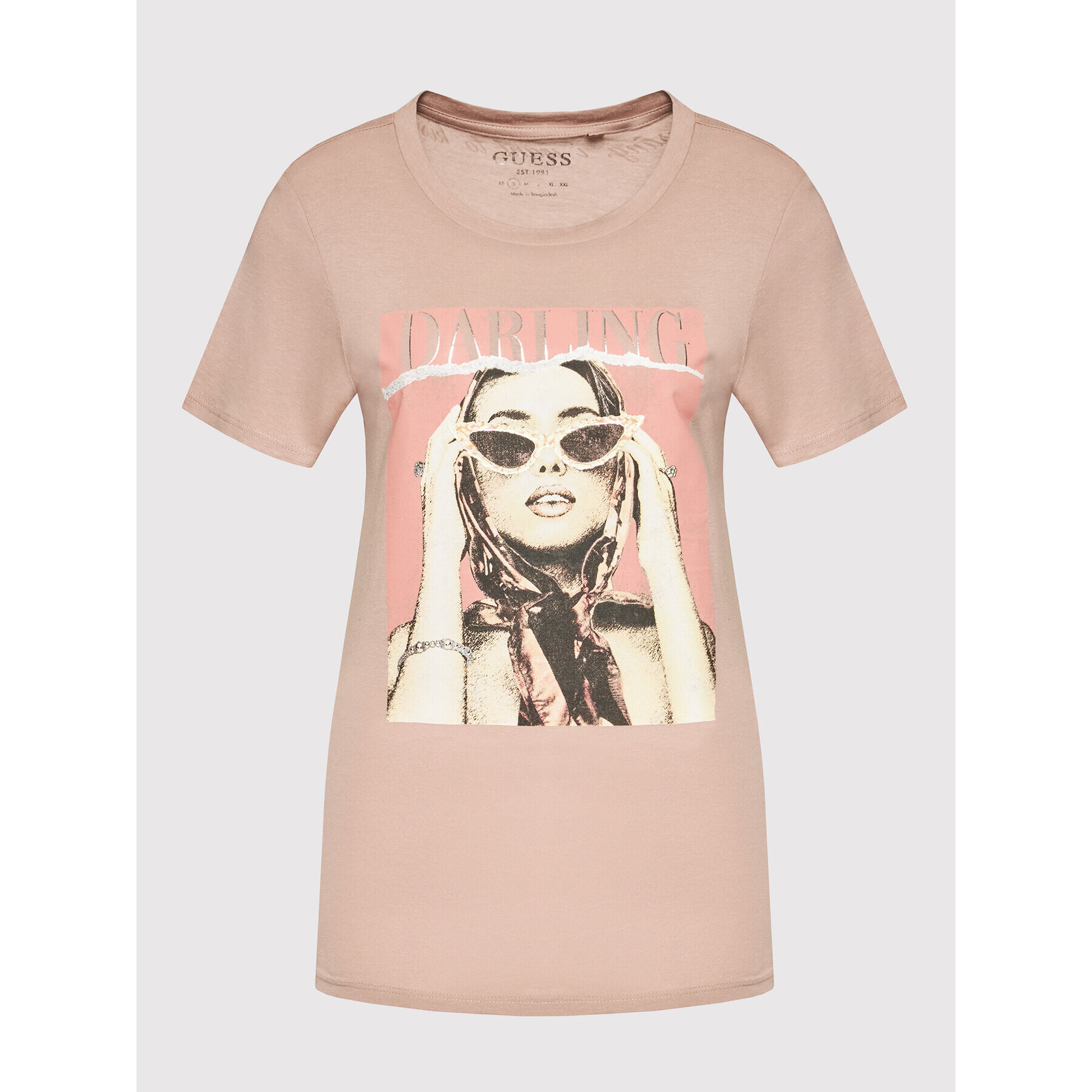 Guess Тишърт W2GI27 K9SN1 Розов Regular Fit - Pepit.bg
