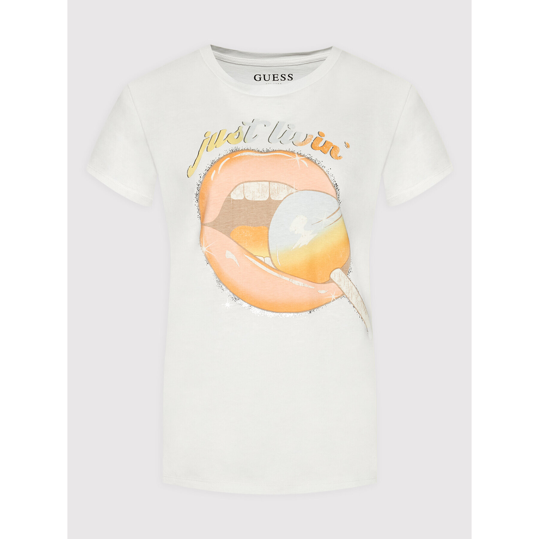 Guess Тишърт W2GI30 K9RM1 Бял Regular Fit - Pepit.bg