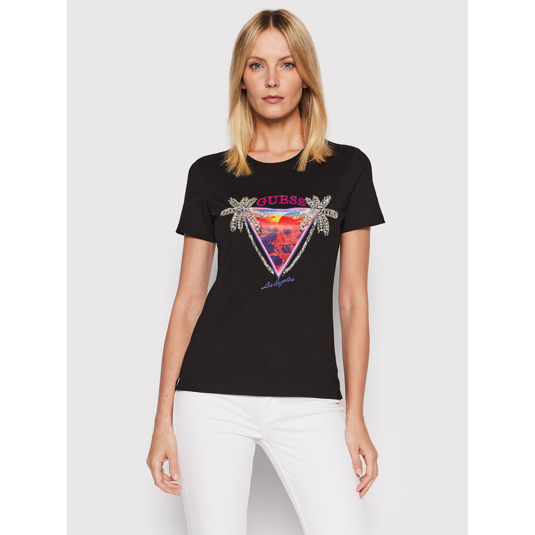 Guess Тишърт W2GI41 JA900 Черен Regular Fit - Pepit.bg
