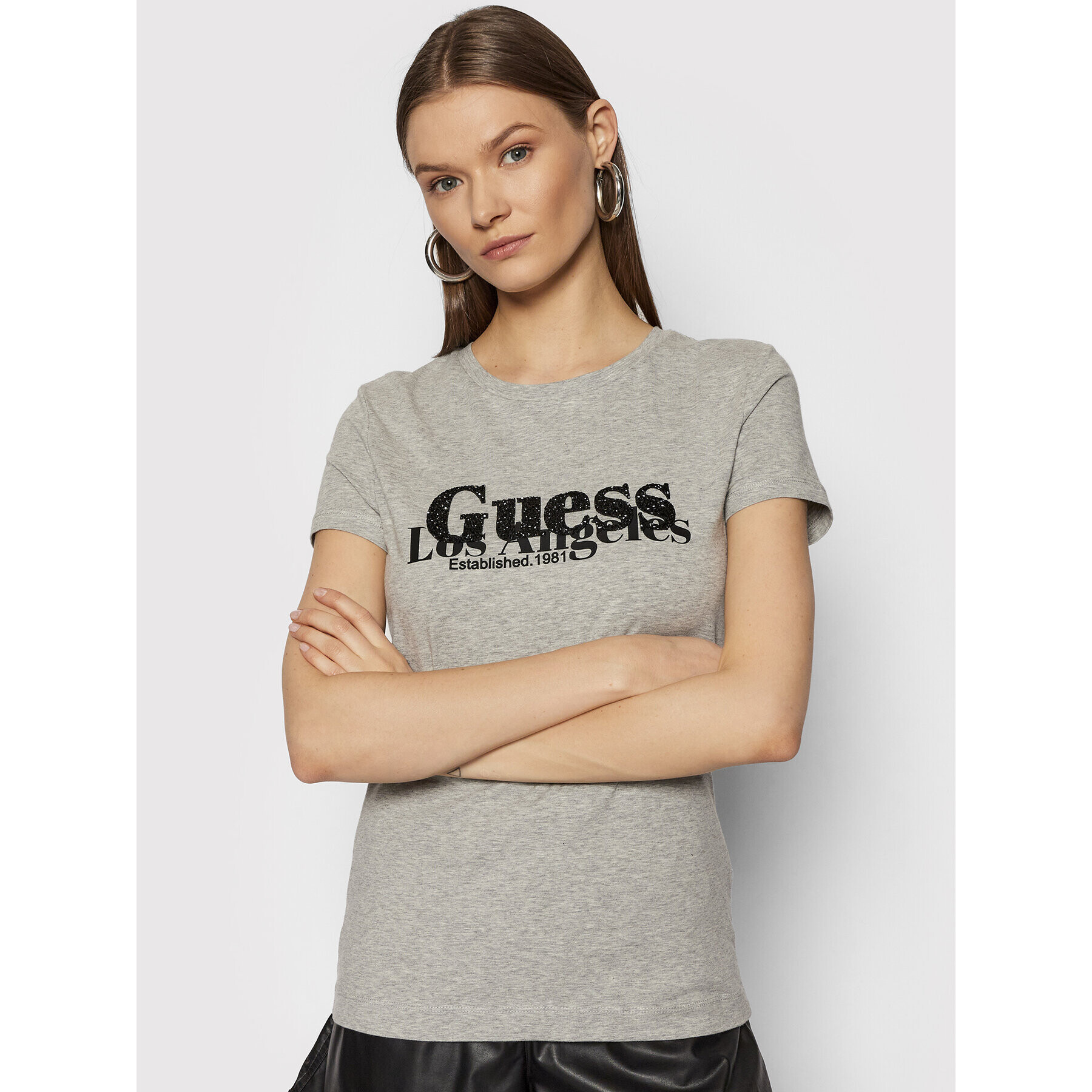 Guess Тишърт W2RI00 J1311 Сив Regular Fit - Pepit.bg