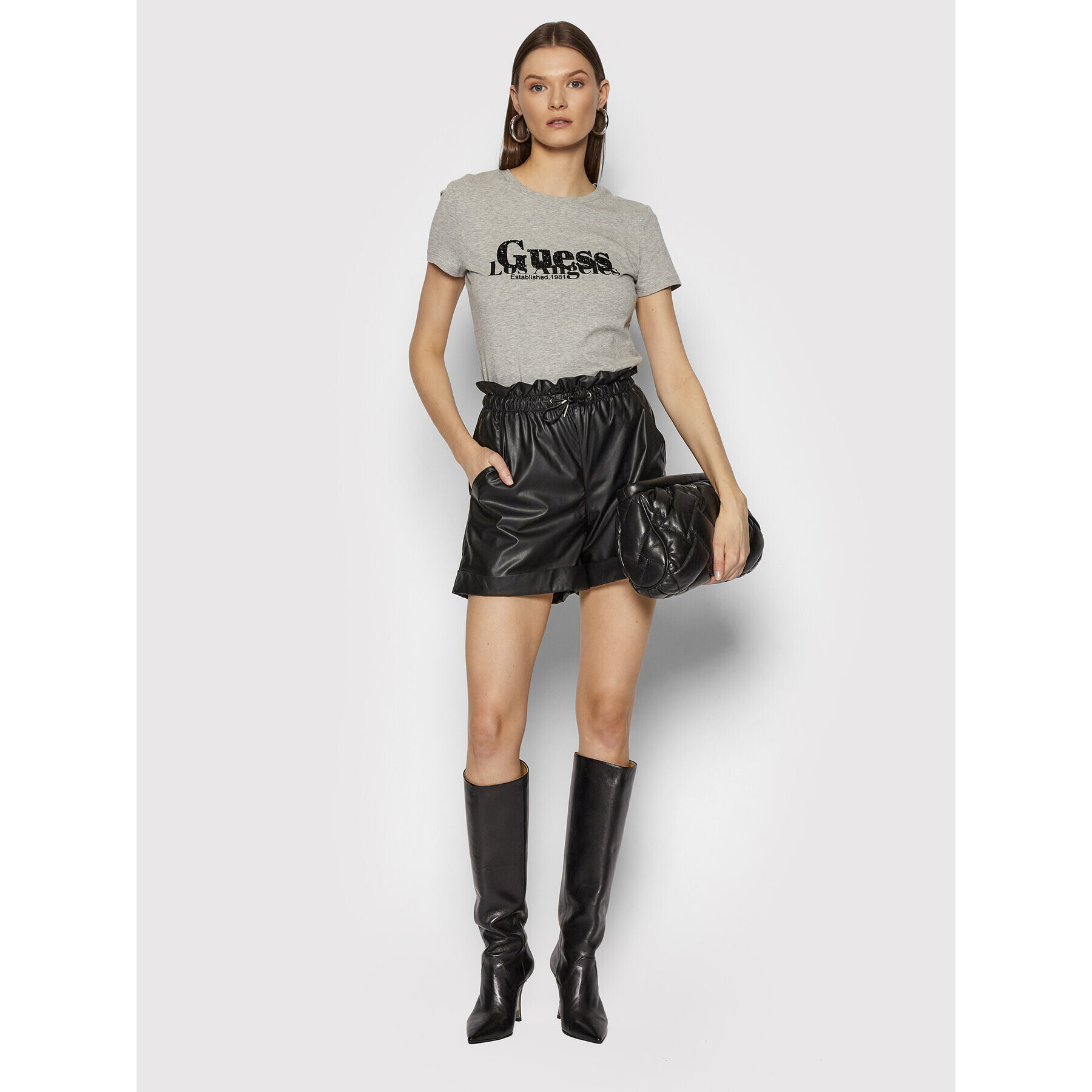 Guess Тишърт W2RI00 J1311 Сив Regular Fit - Pepit.bg
