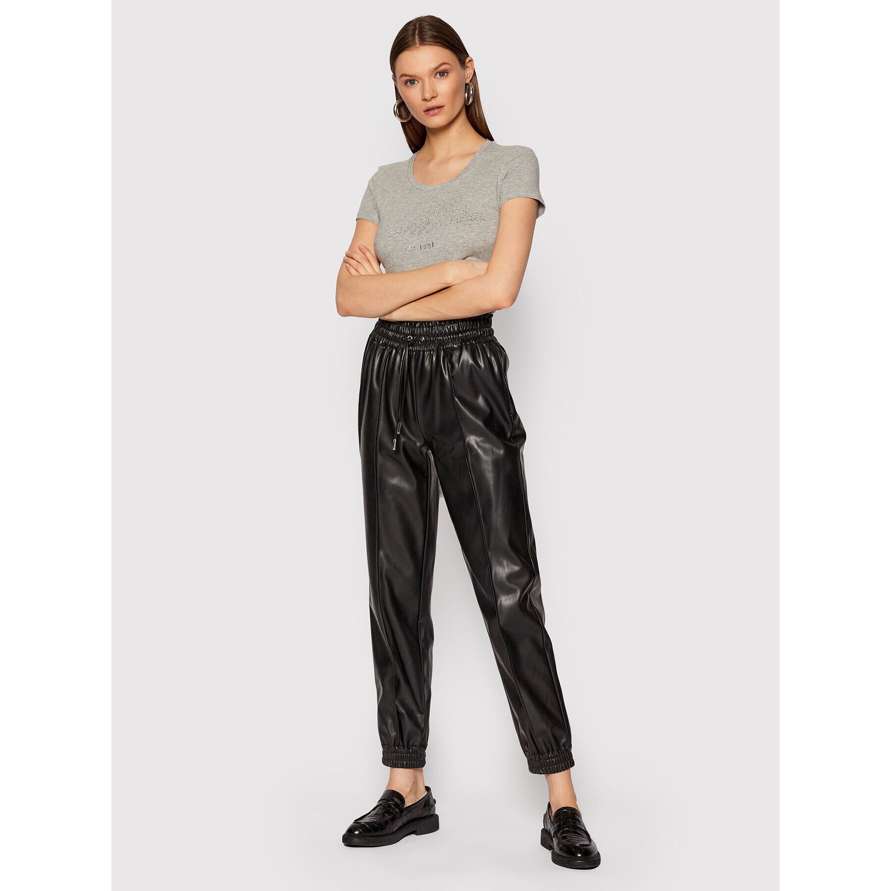 Guess Тишърт W2RI04 J1300 Сив Slim Fit - Pepit.bg