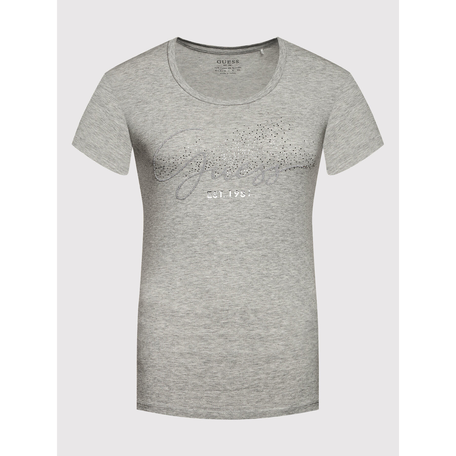 Guess Тишърт W2RI04 J1300 Сив Slim Fit - Pepit.bg