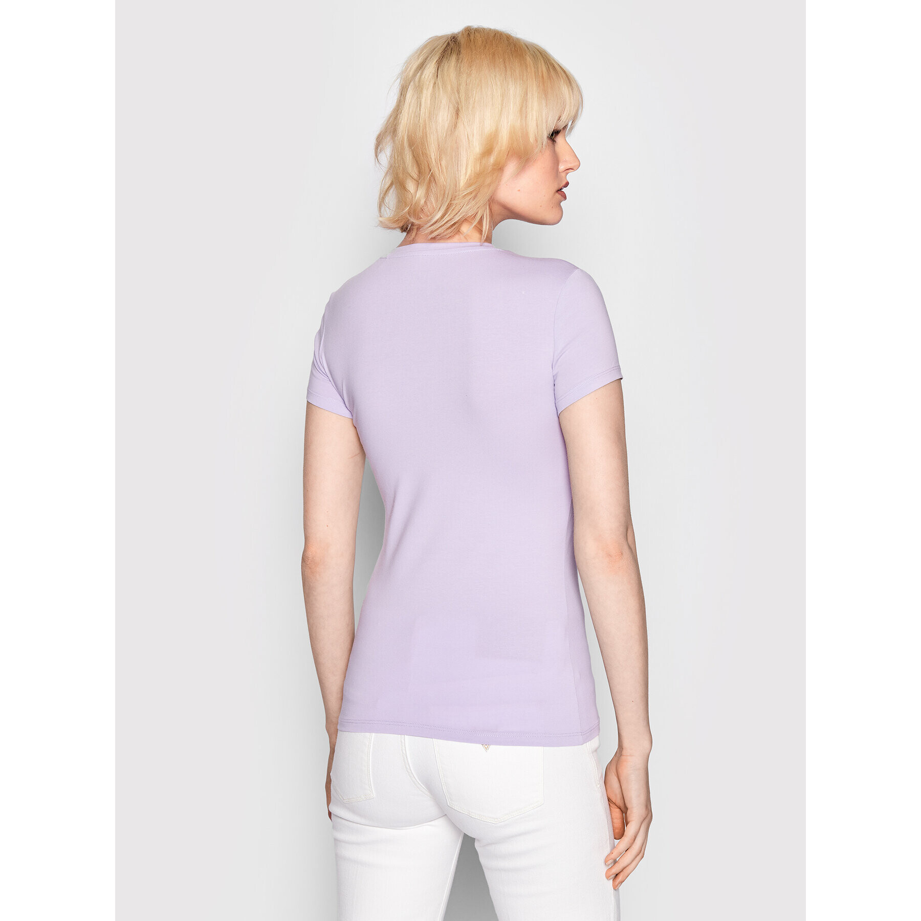Guess Тишърт W2RI04 J1300 Виолетов Slim Fit - Pepit.bg