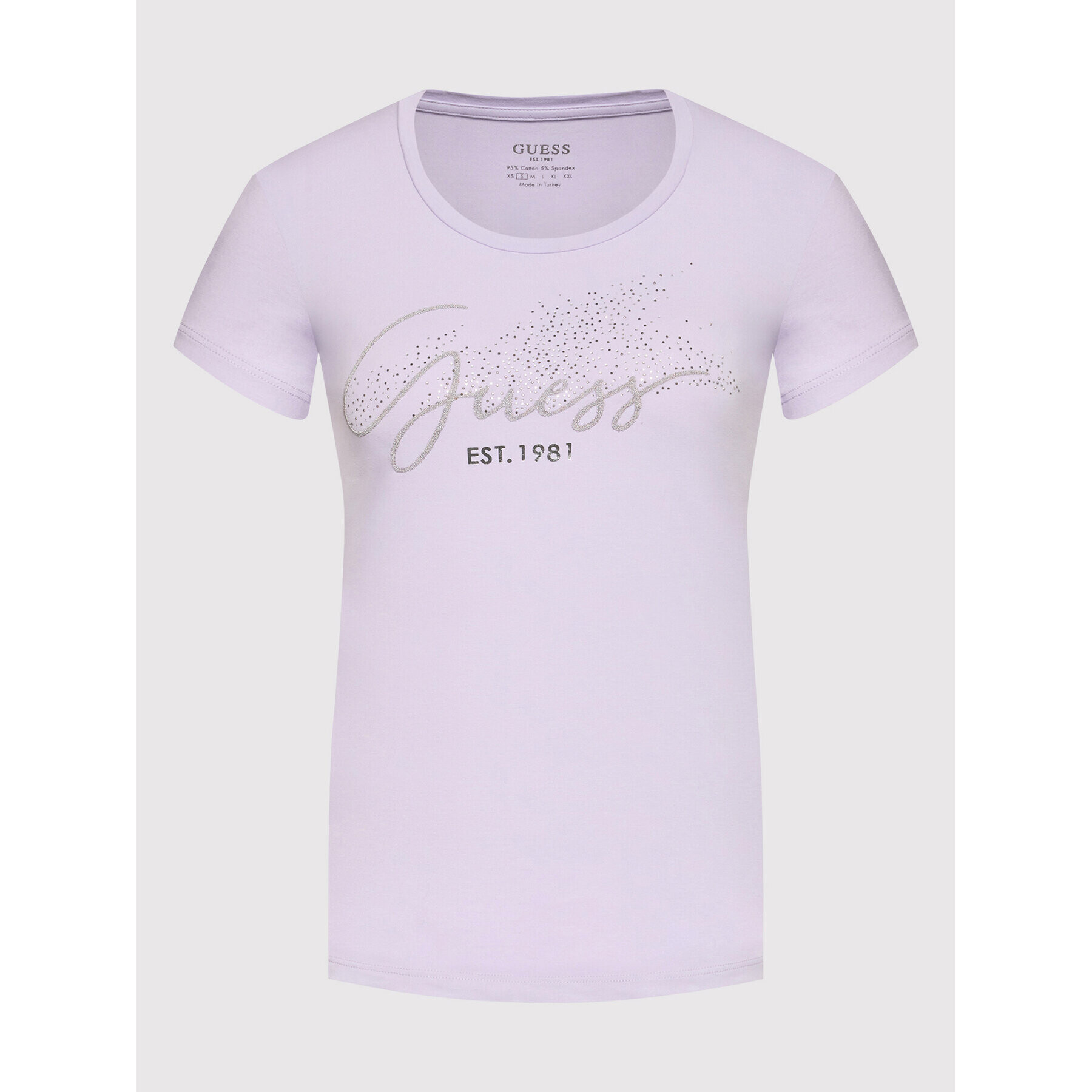 Guess Тишърт W2RI04 J1300 Виолетов Slim Fit - Pepit.bg