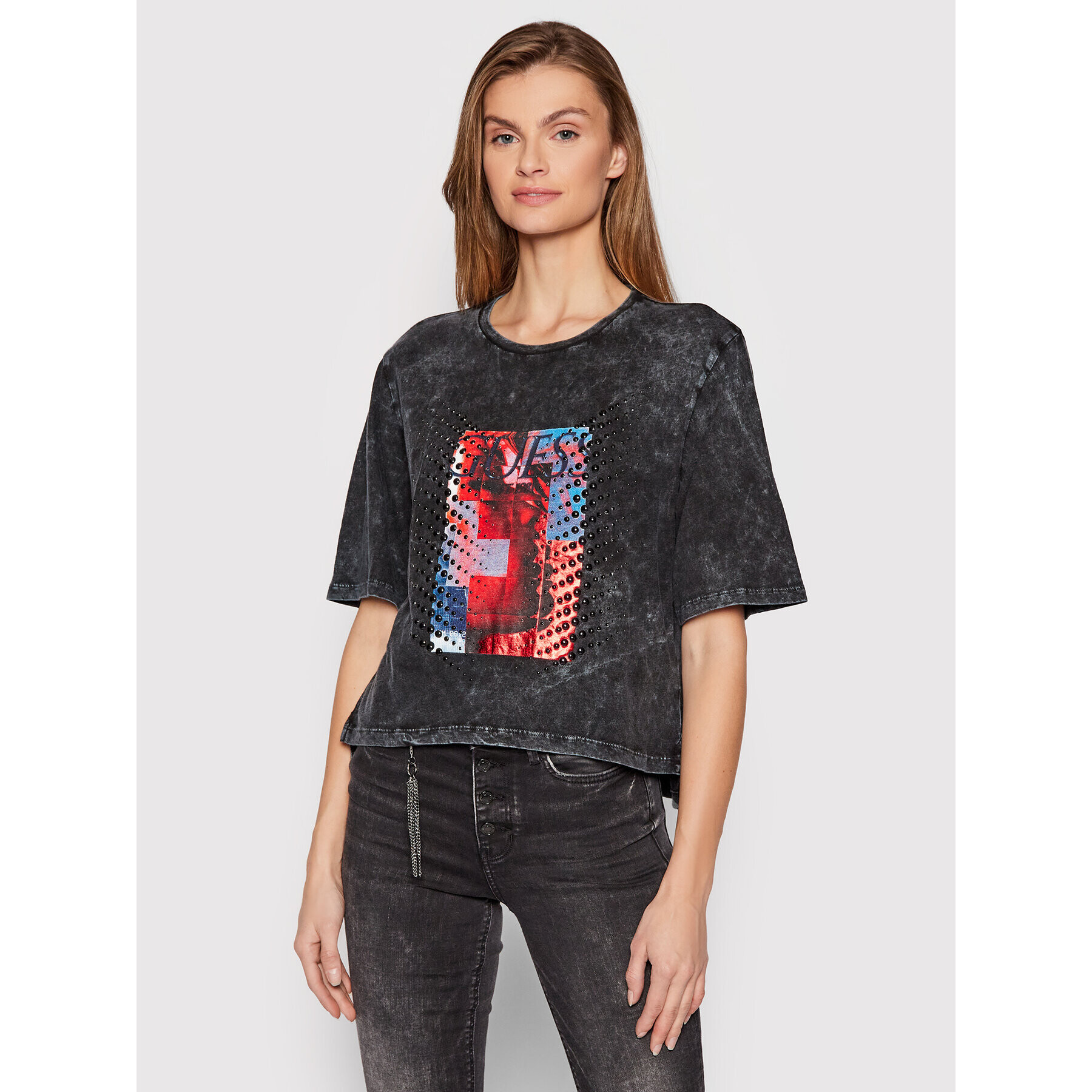 Guess Тишърт W2RI08 KB1P0 Черен Relaxed Fit - Pepit.bg