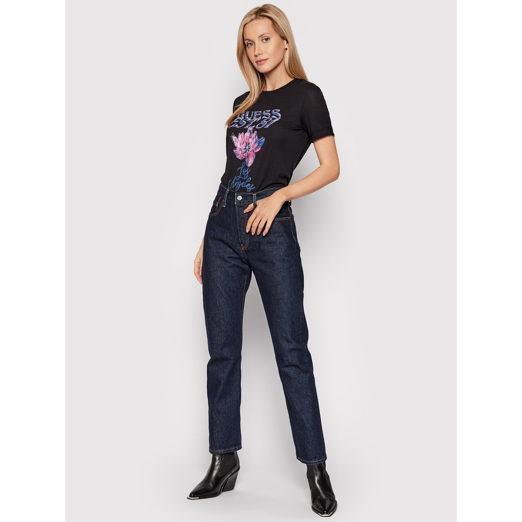 Guess Тишърт W2RI13 K9RV0 Черен Regular Fit - Pepit.bg