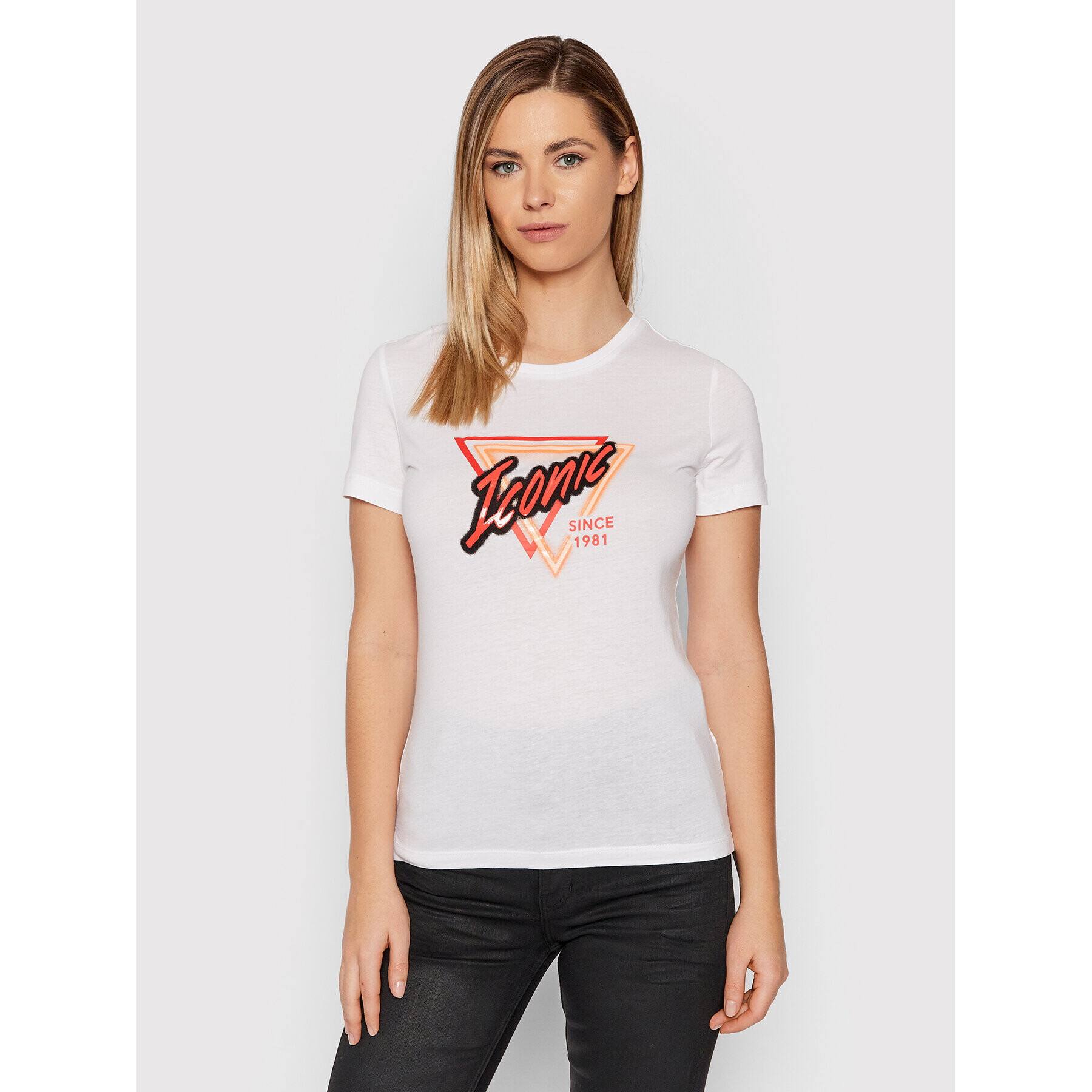 Guess Тишърт W2RI14 K9RV0 Бял Regular Fit - Pepit.bg