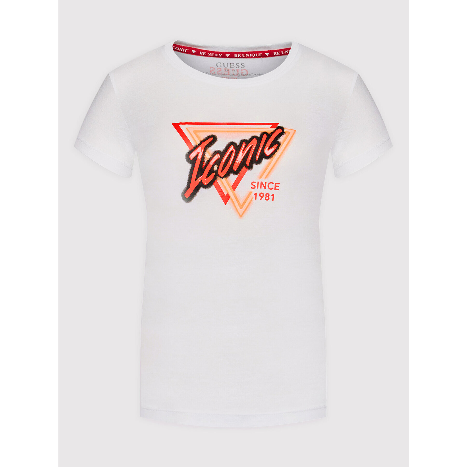 Guess Тишърт W2RI14 K9RV0 Бял Regular Fit - Pepit.bg