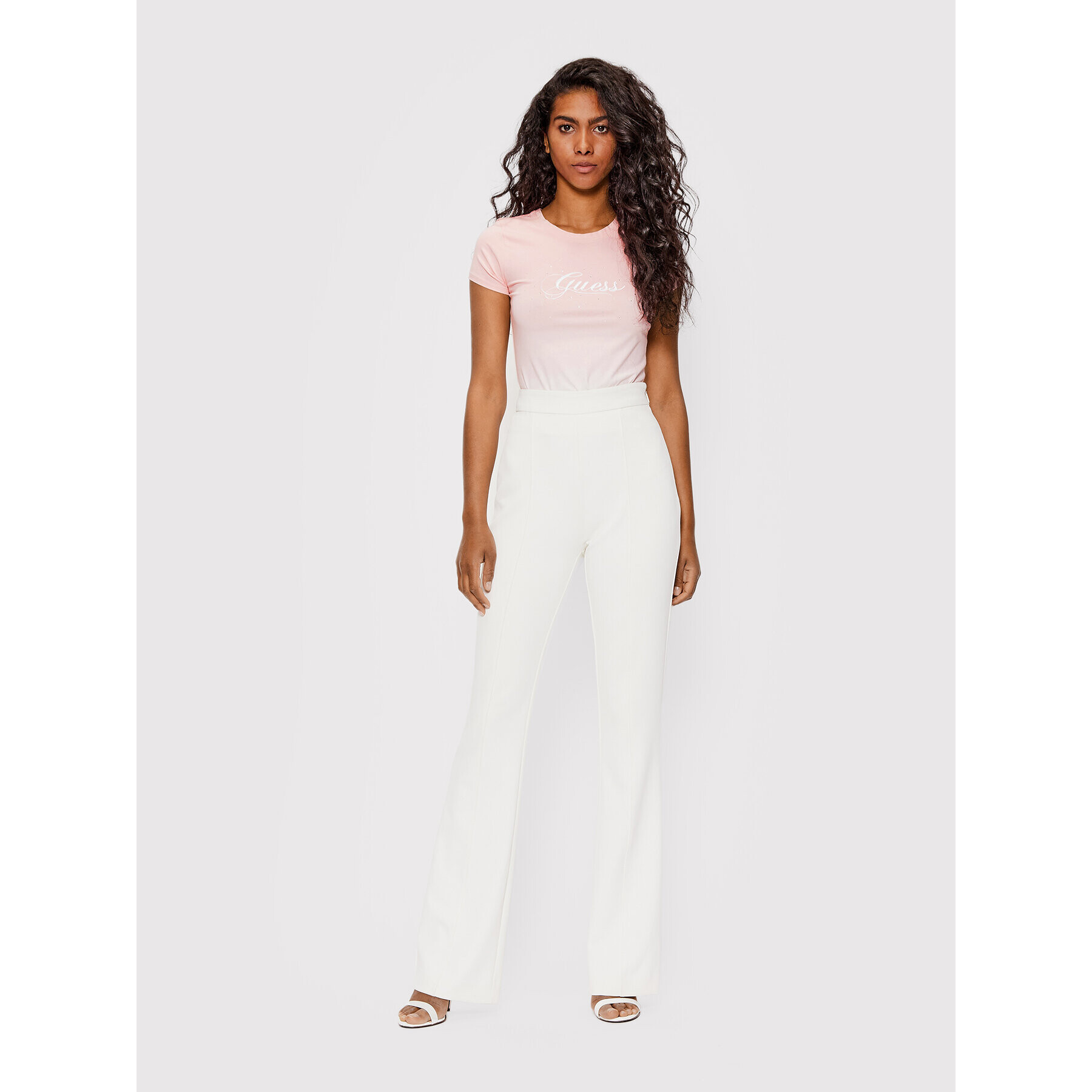 Guess Тишърт W2YI01 KA0Q1 Розов Slim Fit - Pepit.bg