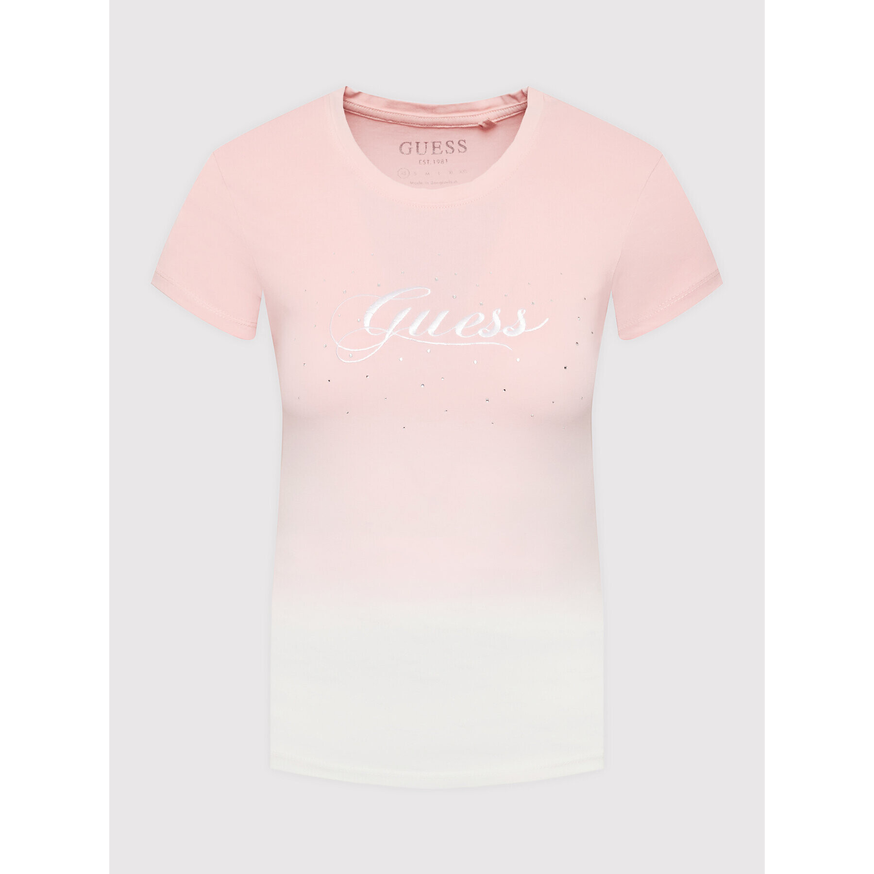 Guess Тишърт W2YI01 KA0Q1 Розов Slim Fit - Pepit.bg