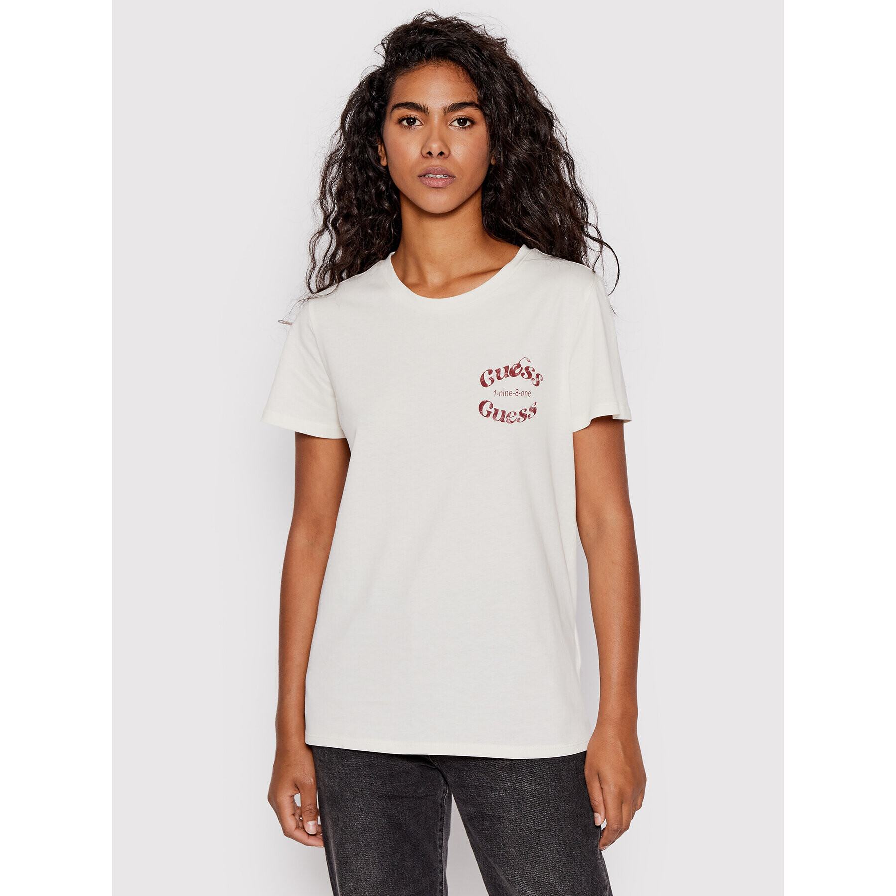Guess Тишърт W2YI02 K9RM1 Бял Regular Fit - Pepit.bg