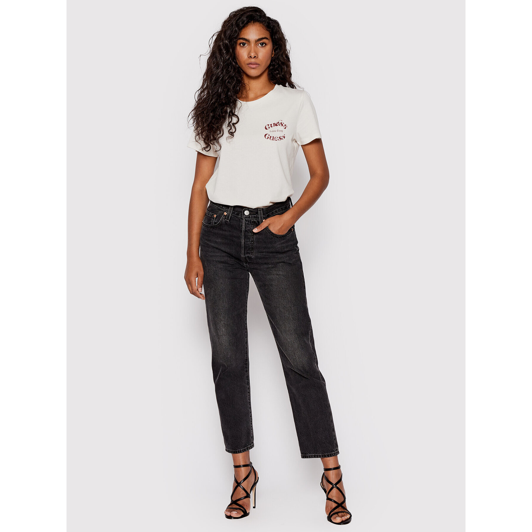 Guess Тишърт W2YI02 K9RM1 Бял Regular Fit - Pepit.bg