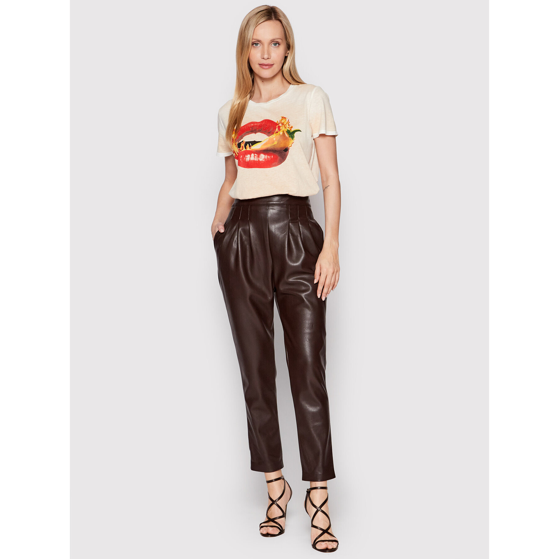 Guess Тишърт W2YI03 K9SN1 Бежов Regular Fit - Pepit.bg