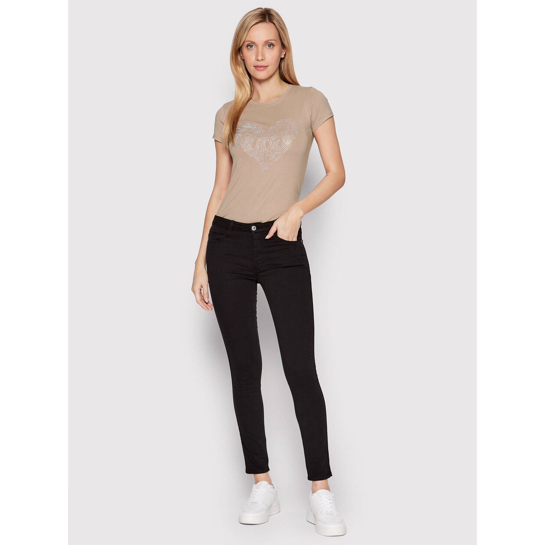 Guess Тишърт W2YI07 KA0Q1 Бежов Slim Fit - Pepit.bg