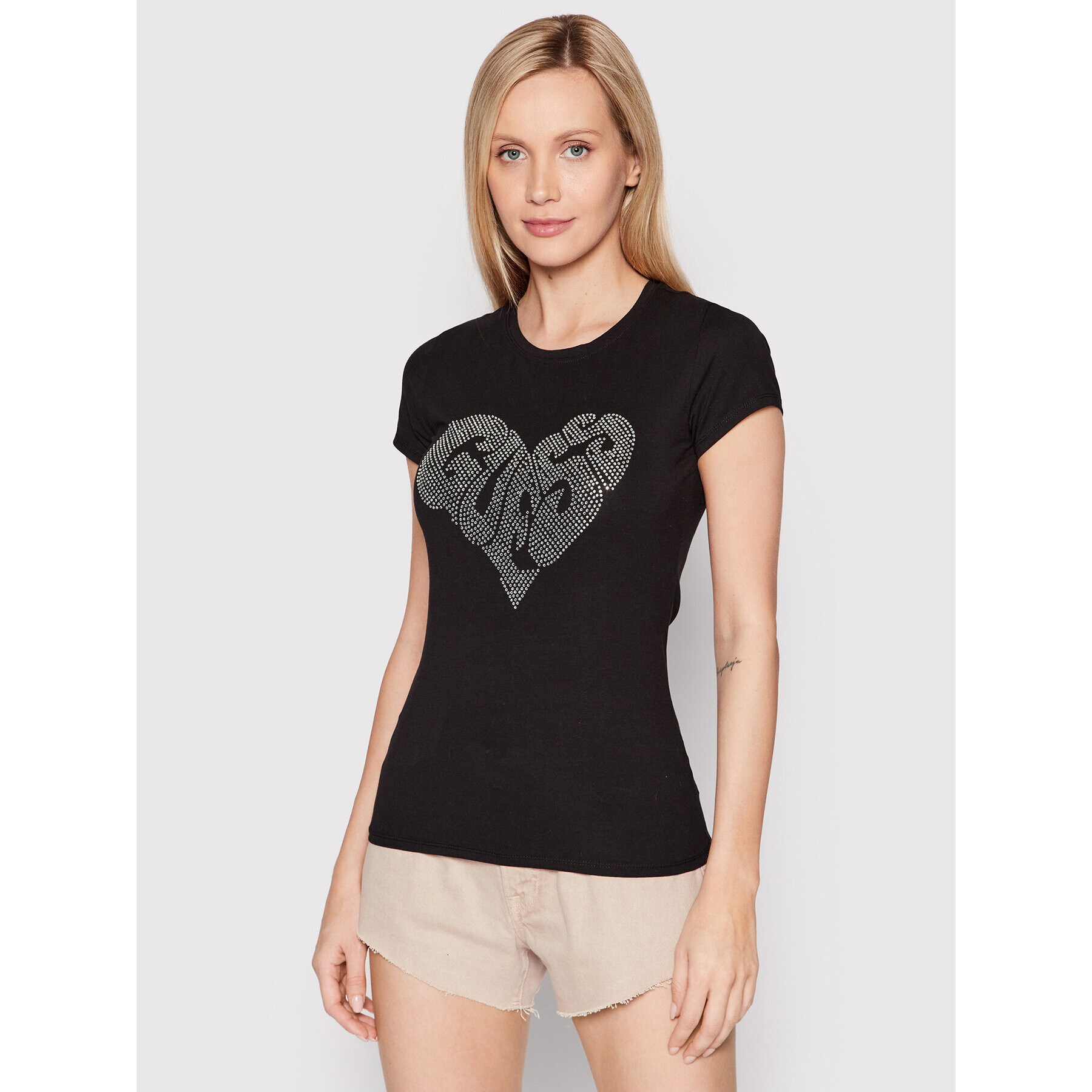 Guess Тишърт W2YI07 KA0Q1 Черен Slim Fit - Pepit.bg