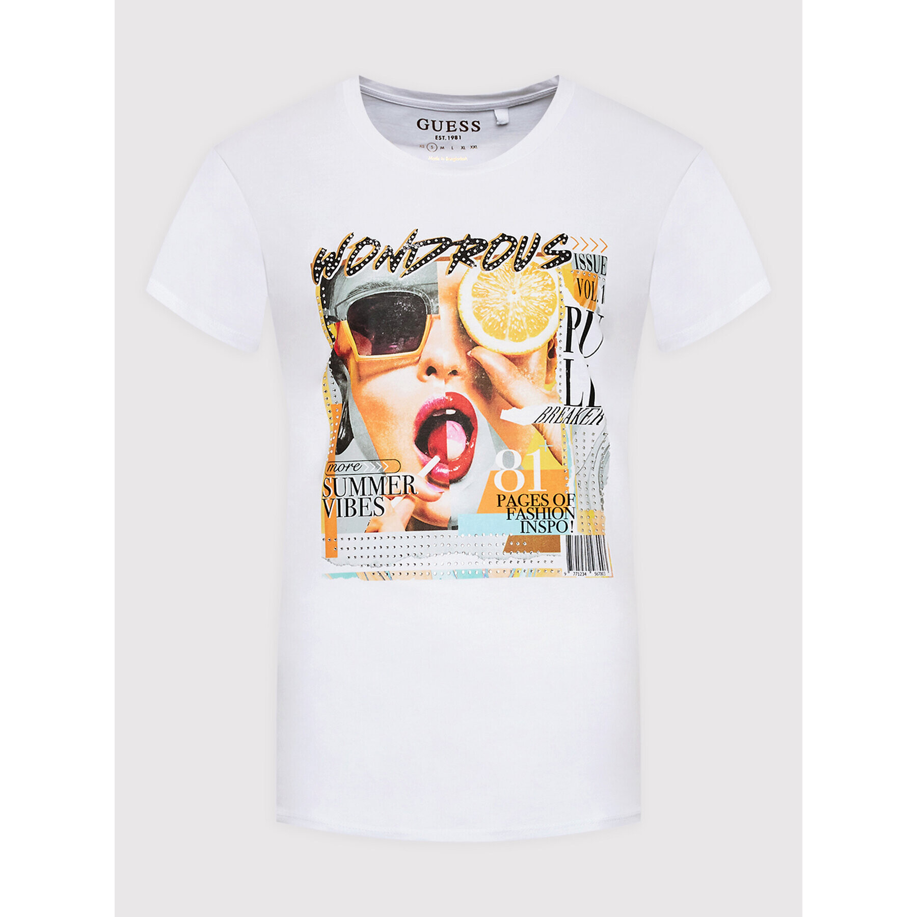 Guess Тишърт W2YI08 K9RM1 Бял Regular Fit - Pepit.bg