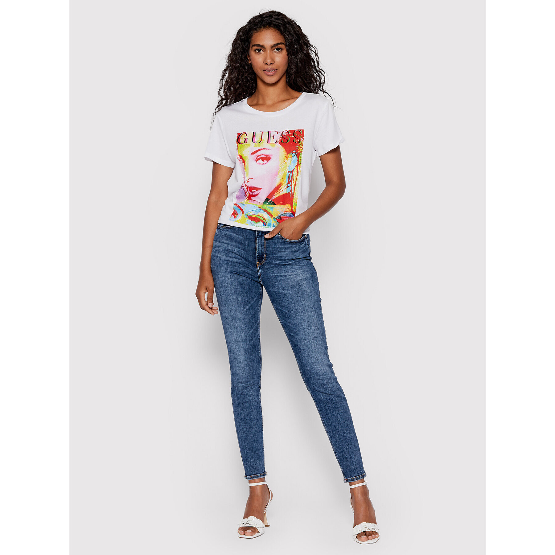 Guess Тишърт W2YI13 K9SN1 Бял Regular Fit - Pepit.bg