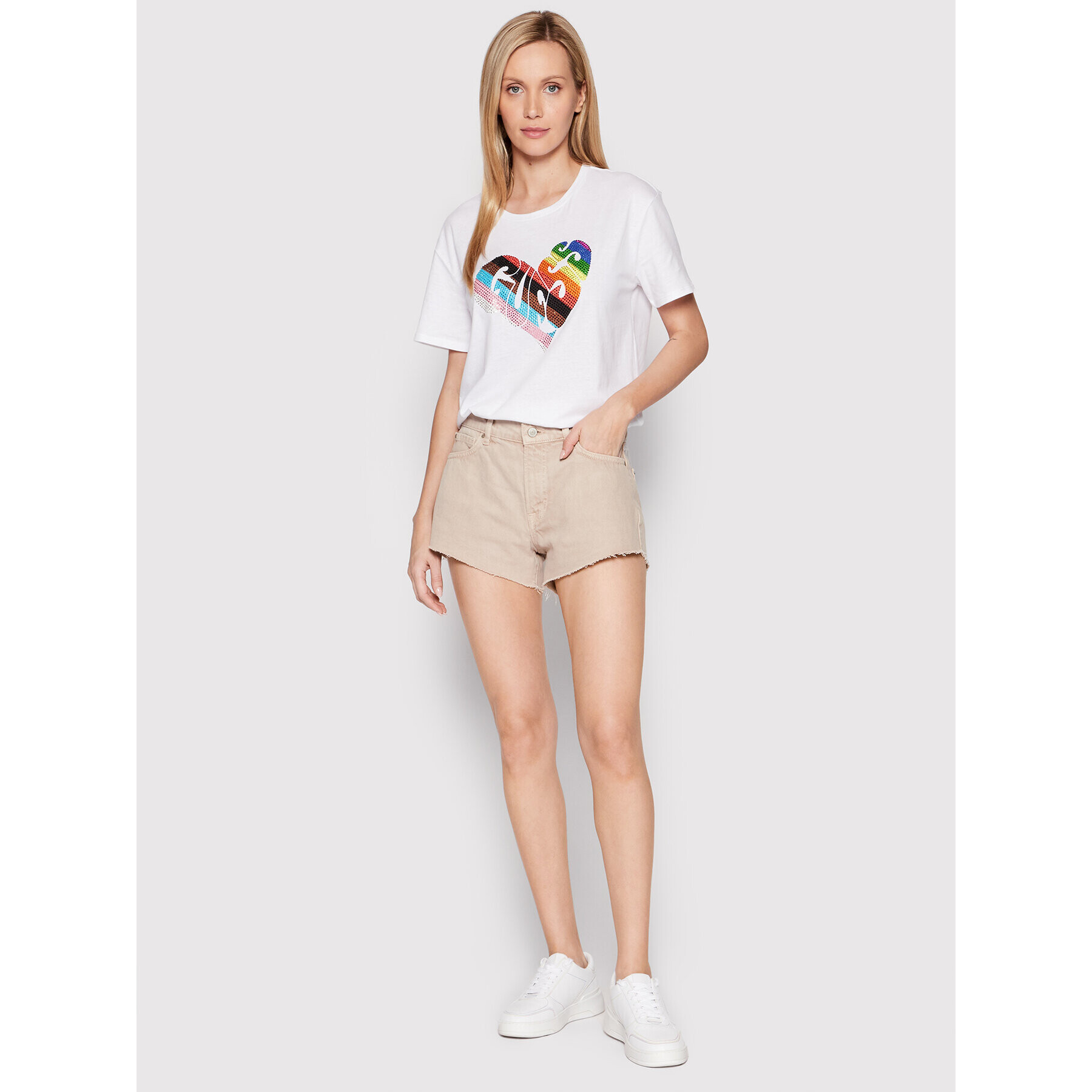 Guess Тишърт W2YI20 K9RM1 Бял Regular Fit - Pepit.bg
