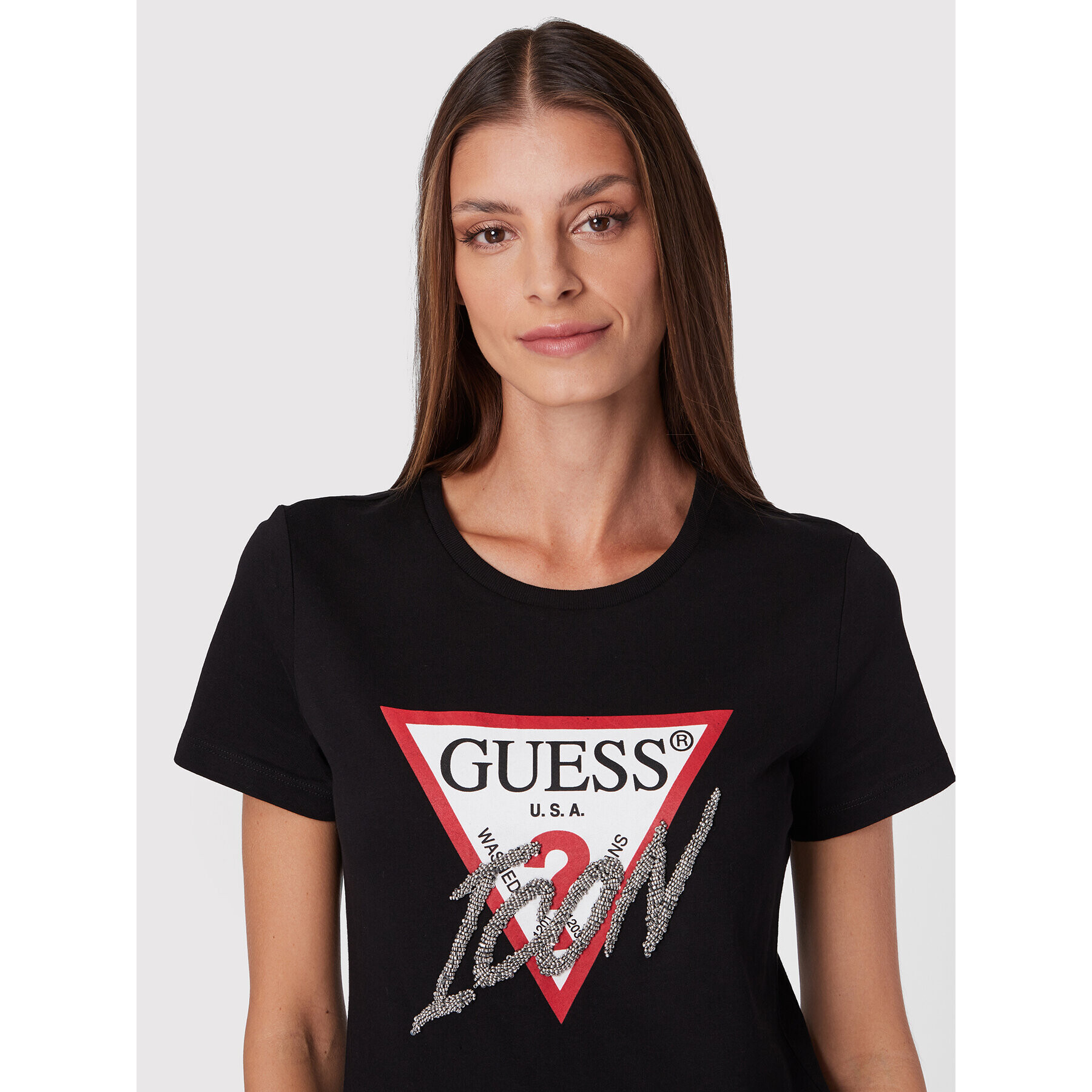 Guess Тишърт W2YI26 I3Z11 Черен Regular Fit - Pepit.bg