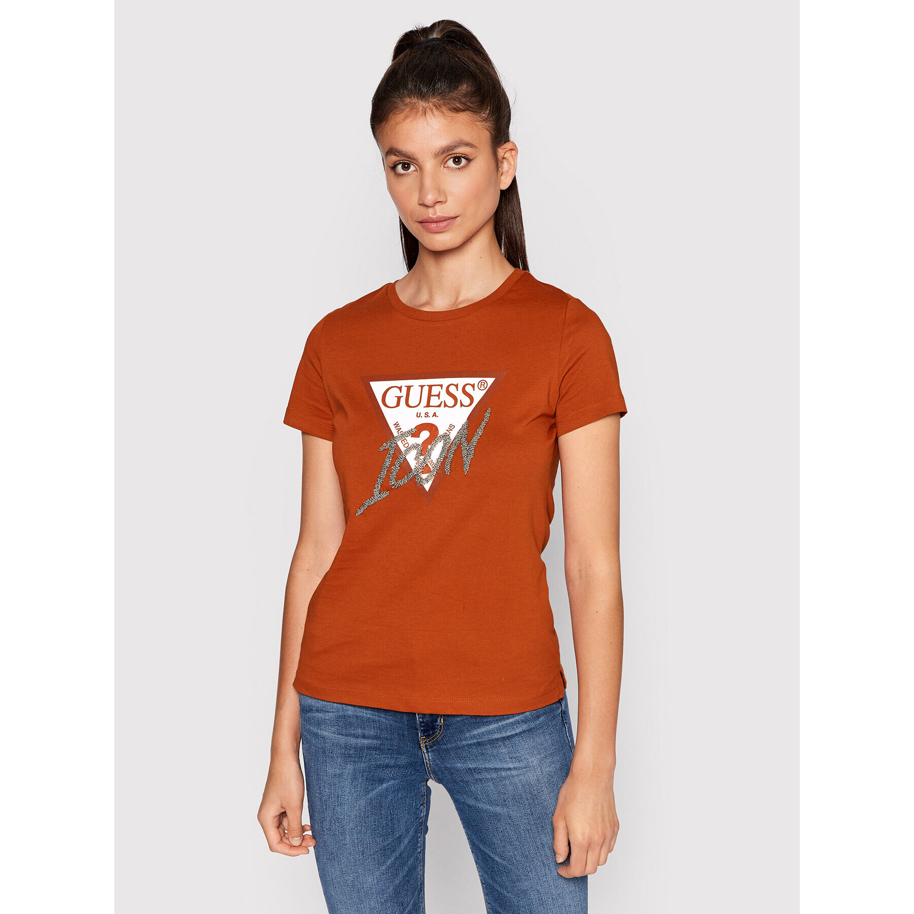 Guess Тишърт W2YI26 I3Z11 Червен Regular Fit - Pepit.bg