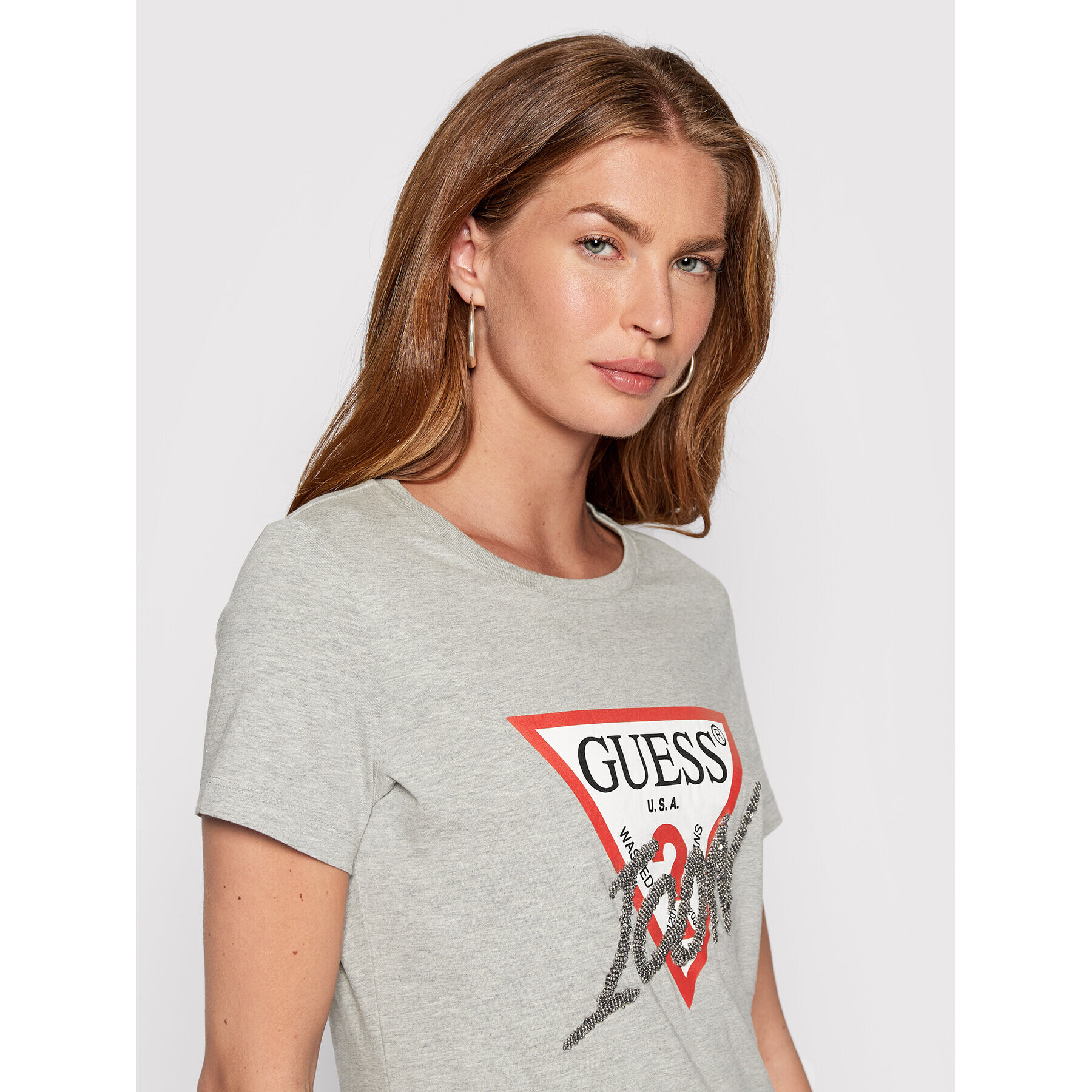 Guess Тишърт W2YI26 I3Z11 Сив Regular Fit - Pepit.bg