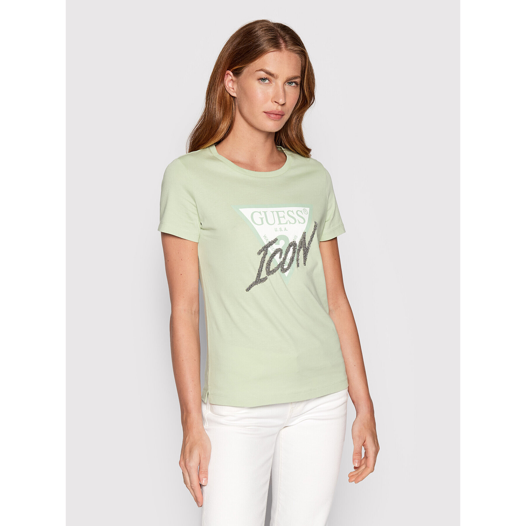 Guess Тишърт W2YI26 I3Z11 Зелен Regular Fit - Pepit.bg