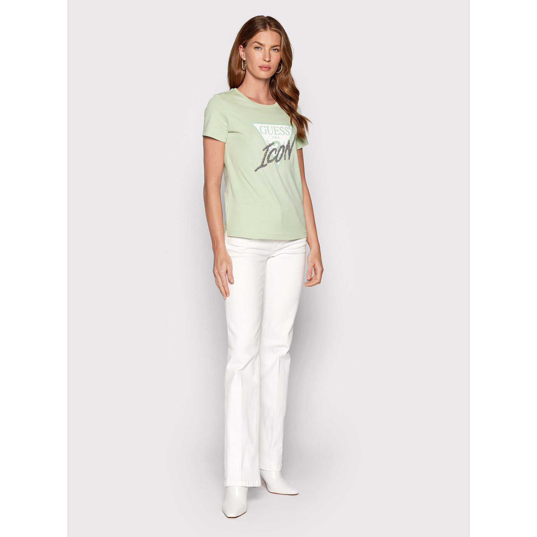 Guess Тишърт W2YI26 I3Z11 Зелен Regular Fit - Pepit.bg