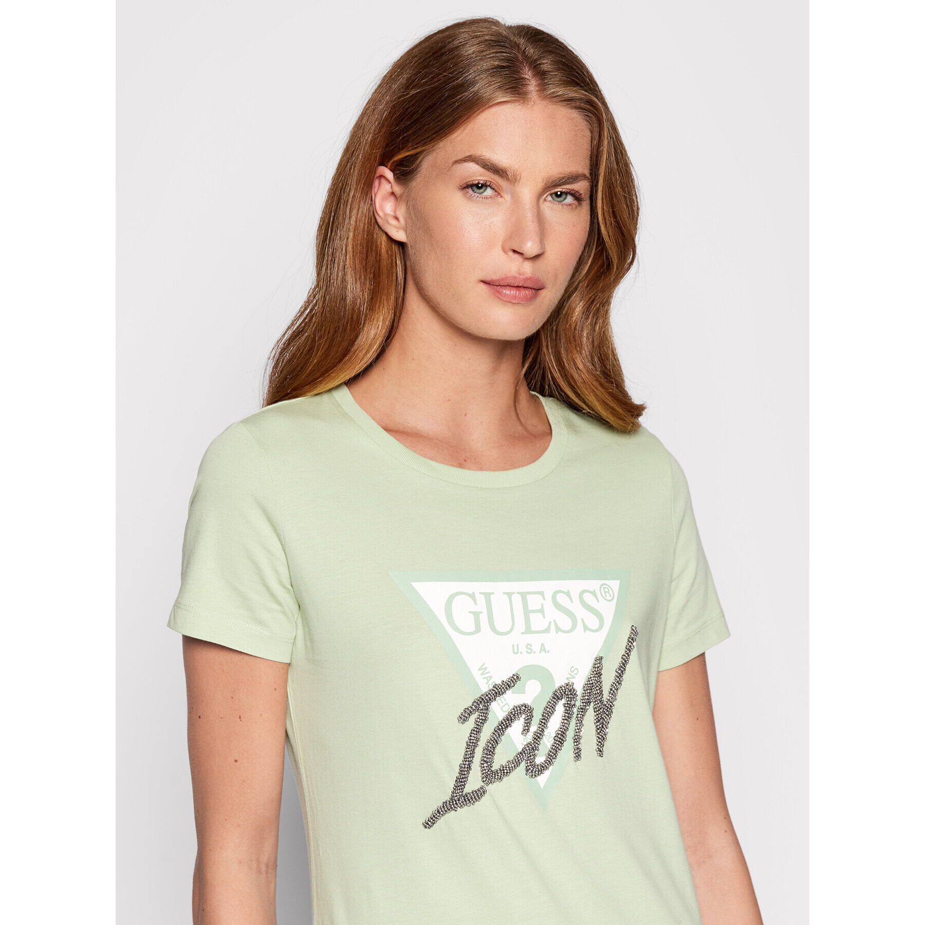 Guess Тишърт W2YI26 I3Z11 Зелен Regular Fit - Pepit.bg