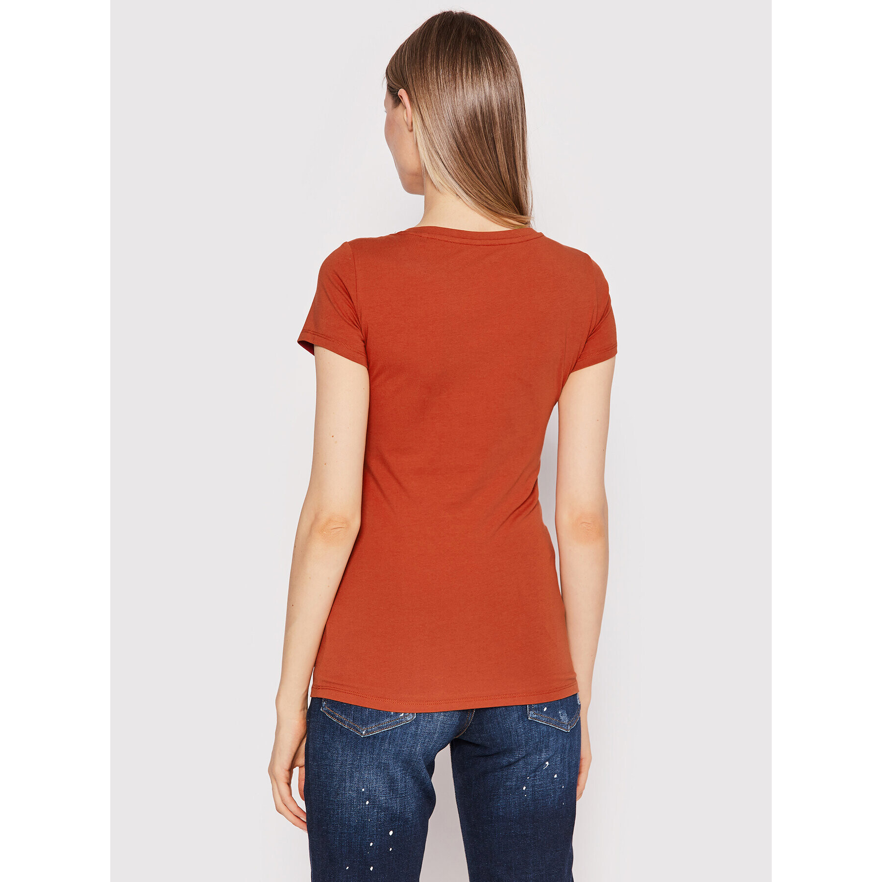 Guess Тишърт W2YI28 J1300 Оранжев Slim Fit - Pepit.bg