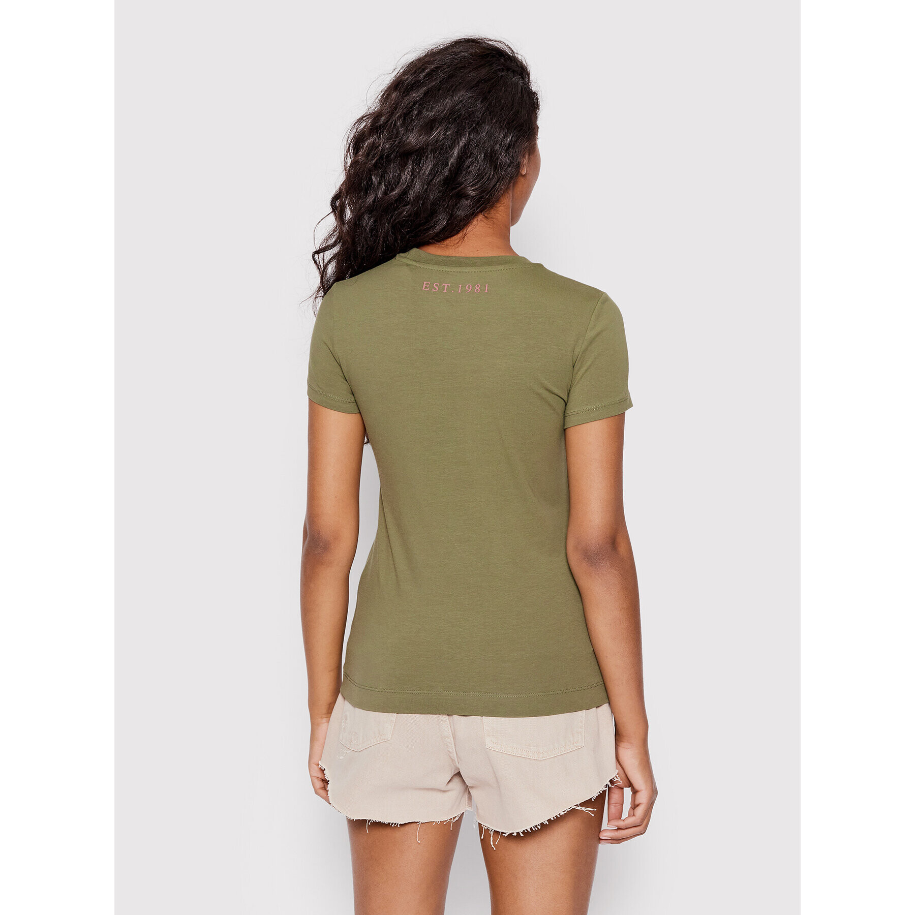 Guess Тишърт W2YI29 J1311 Зелен Slim Fit - Pepit.bg