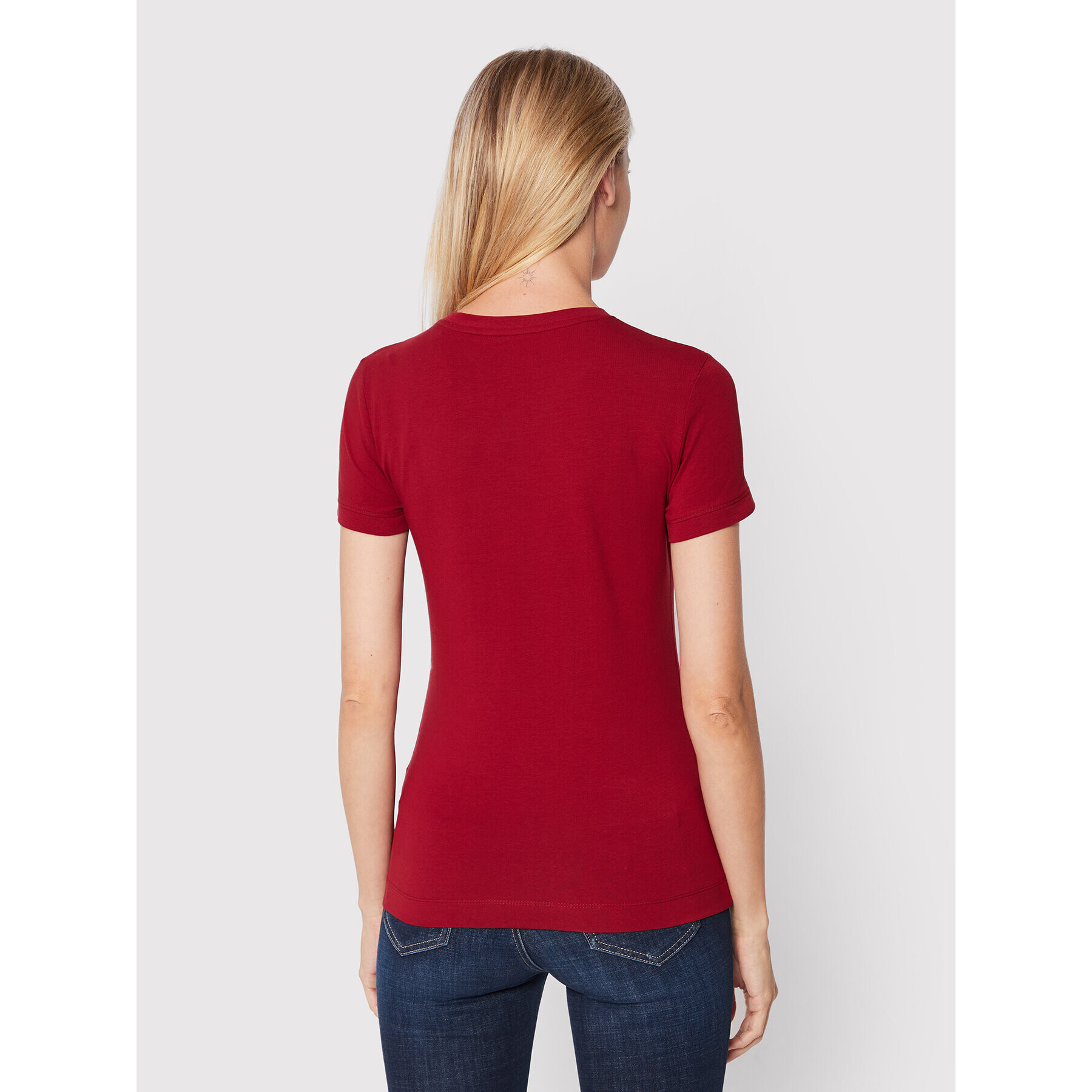 Guess Тишърт W2YI44 J1311 Бордо Slim Fit - Pepit.bg