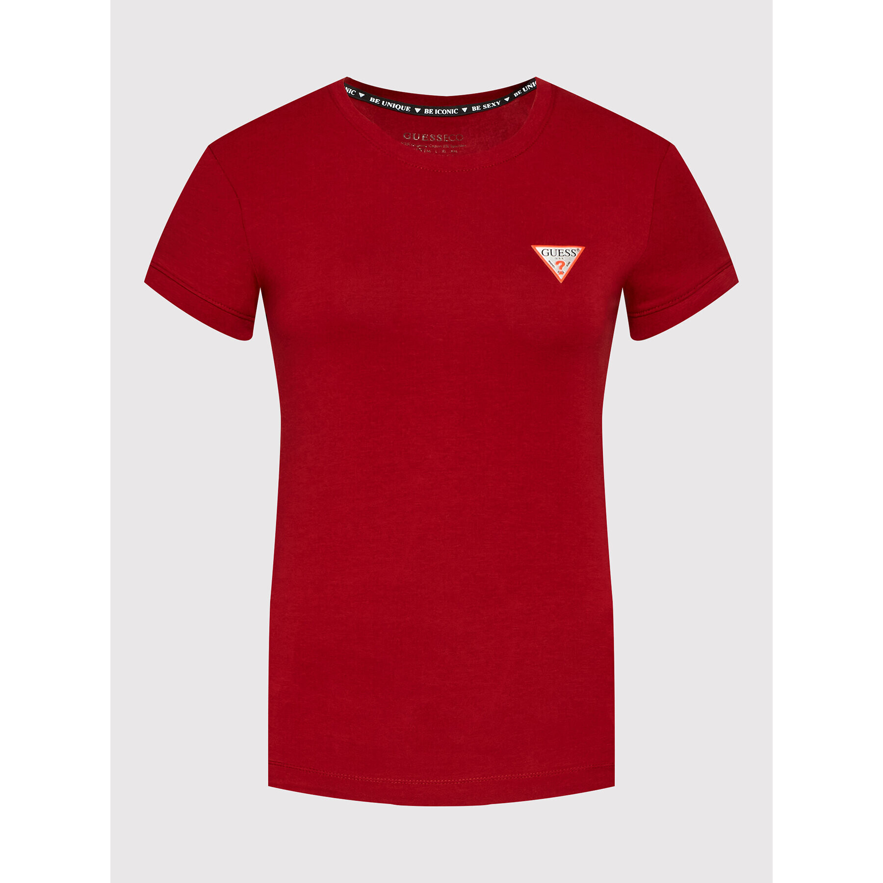 Guess Тишърт W2YI44 J1311 Бордо Slim Fit - Pepit.bg
