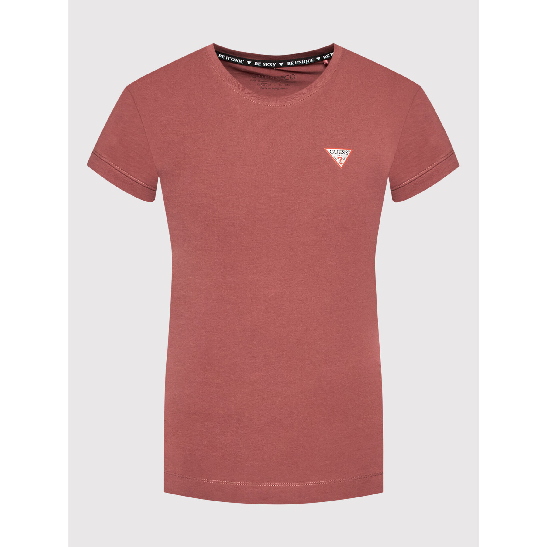 Guess Тишърт W2YI44 J1311 Бордо Slim Fit - Pepit.bg