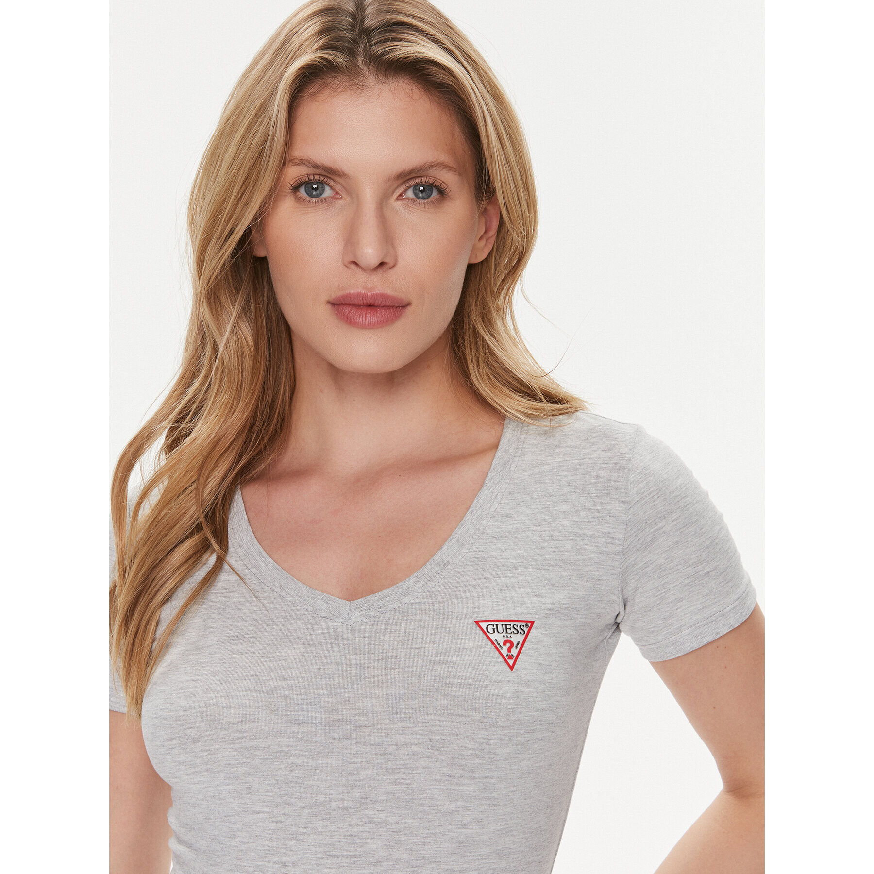 Guess Тишърт W2YI45 J1314 Сив Slim Fit - Pepit.bg